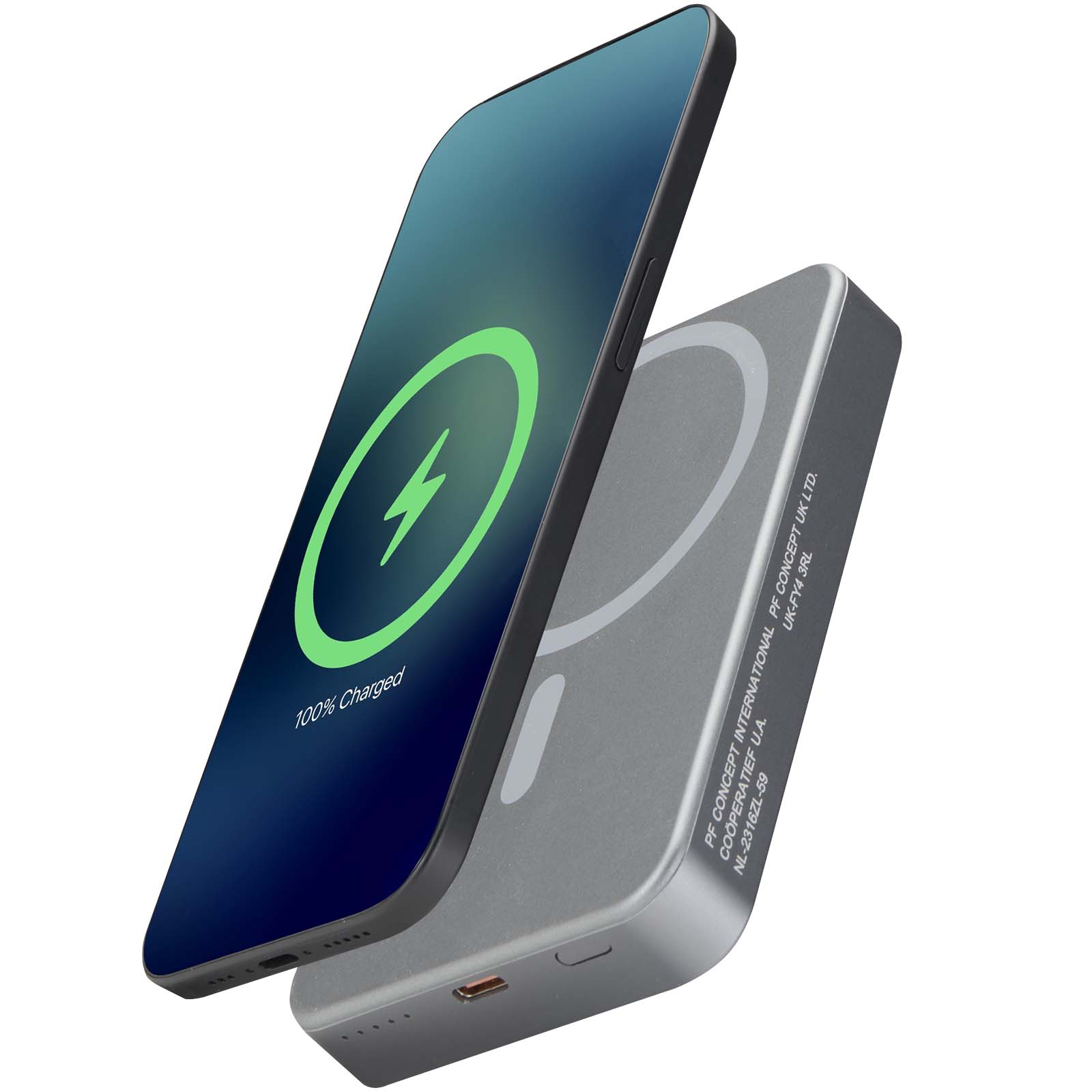 Power bank magnetico da 10.000 mAh in alluminio riciclato RCS Avis 
