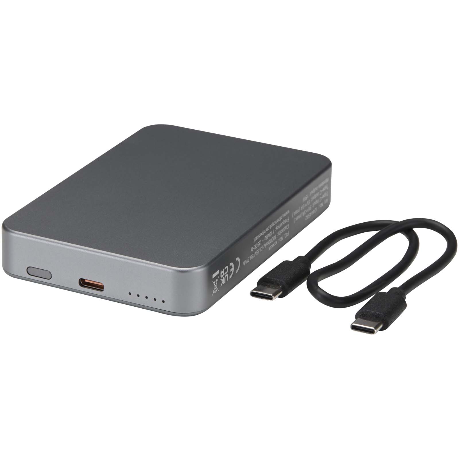 Power bank magnetico da 10.000 mAh in alluminio riciclato RCS Avis 