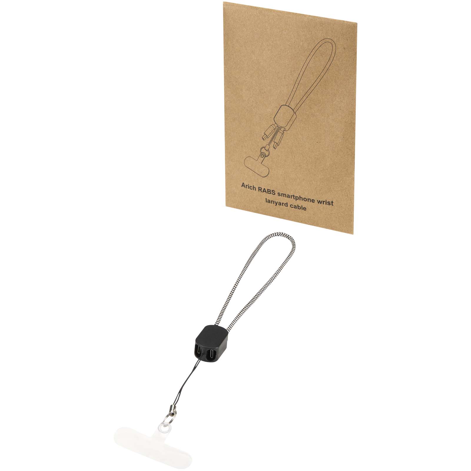 Lanyard da polso riciclato RCS con cavo di ricarica Type-C da 20 W integrato Arich