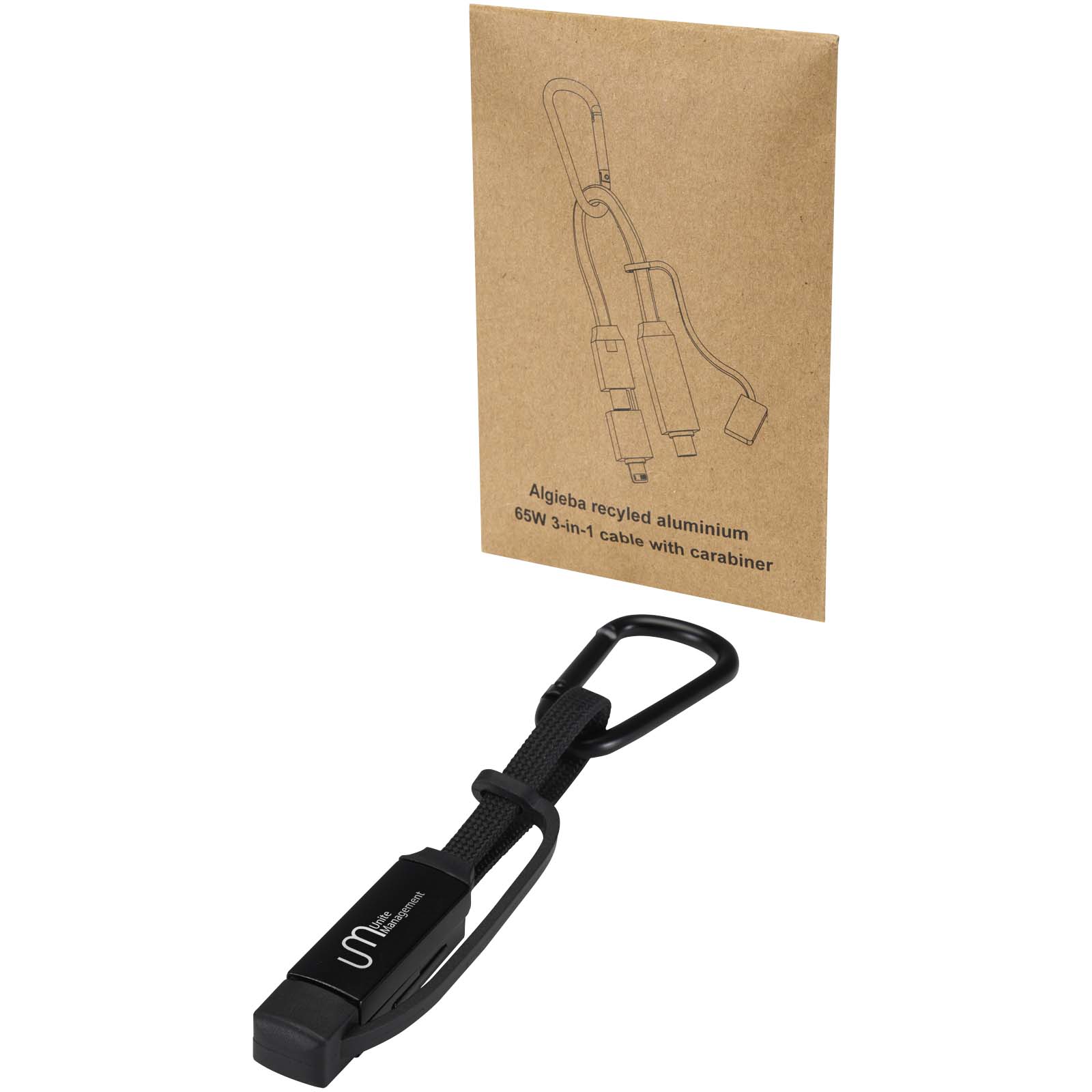 Cavo di ricarica da 65 W 5 in 1 in alluminio riciclato con moschettone Algieba