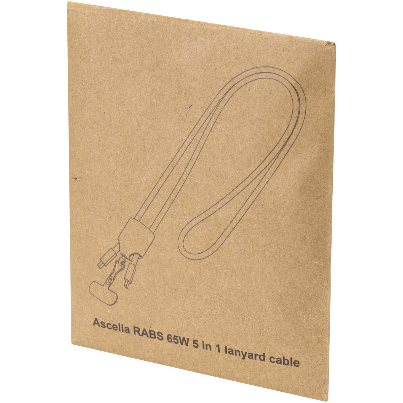 Cavo di ricarica 5-in-1 65W con lanyard in plastica riciclata Ion