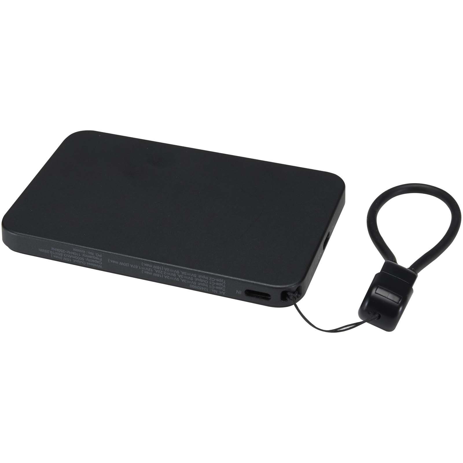 Power bank magnetico da 5000 mAh in plastica riciclata con lanyard SMART
