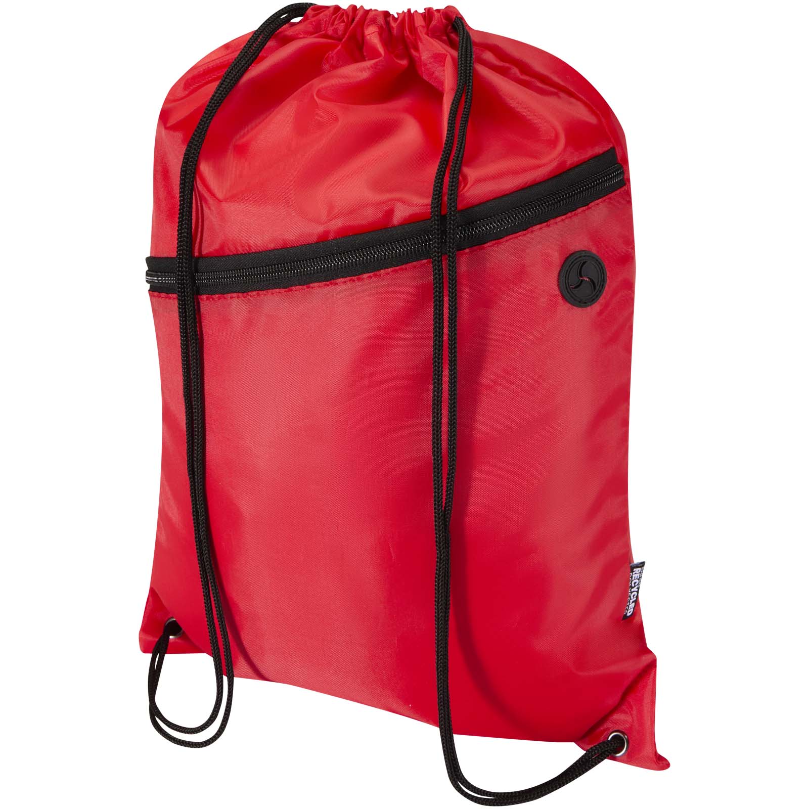 Borsa con coulisse in RPET con tasca frontale con cerniera Oriole - 5L