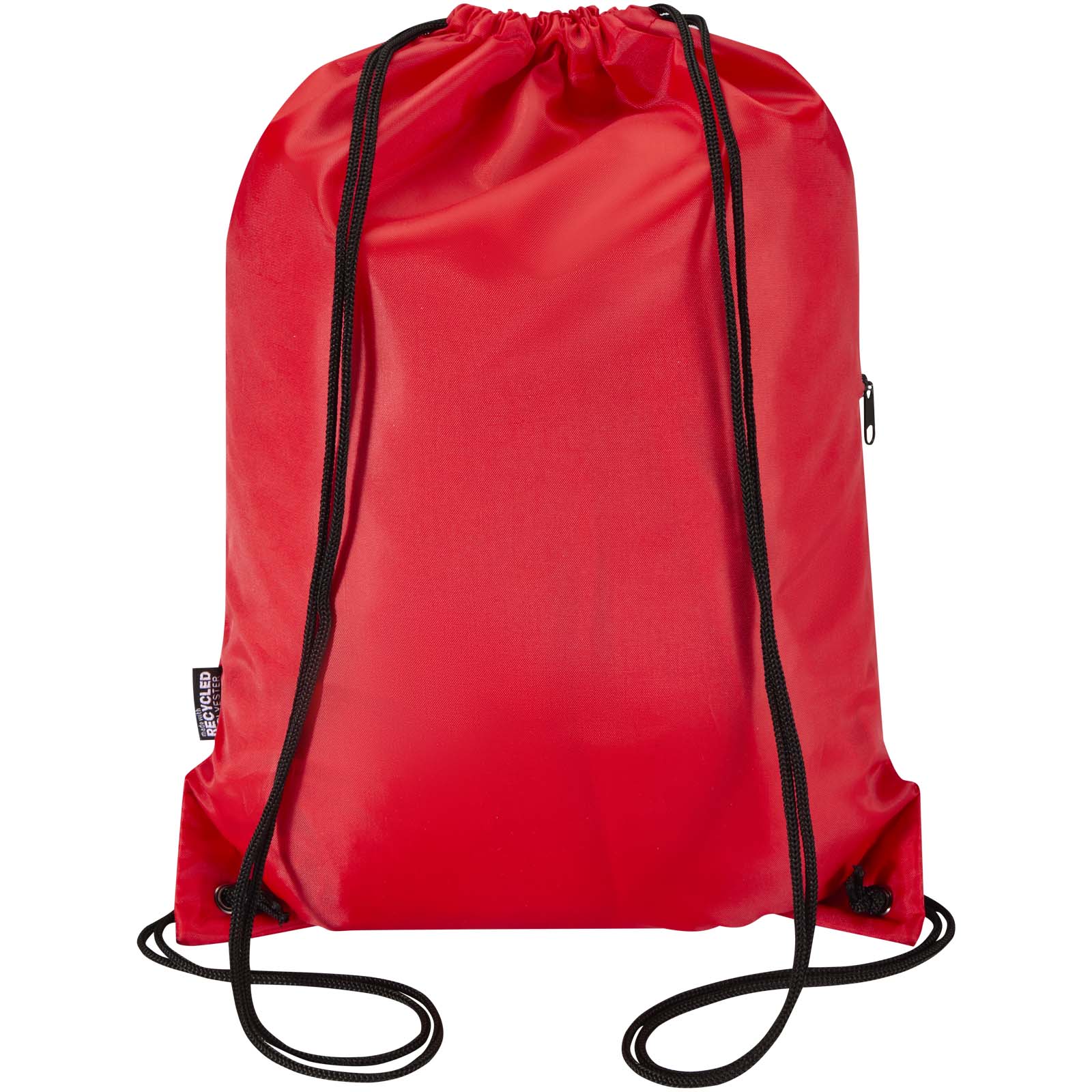 Borsa con coulisse in RPET con tasca frontale con cerniera Oriole - 5L