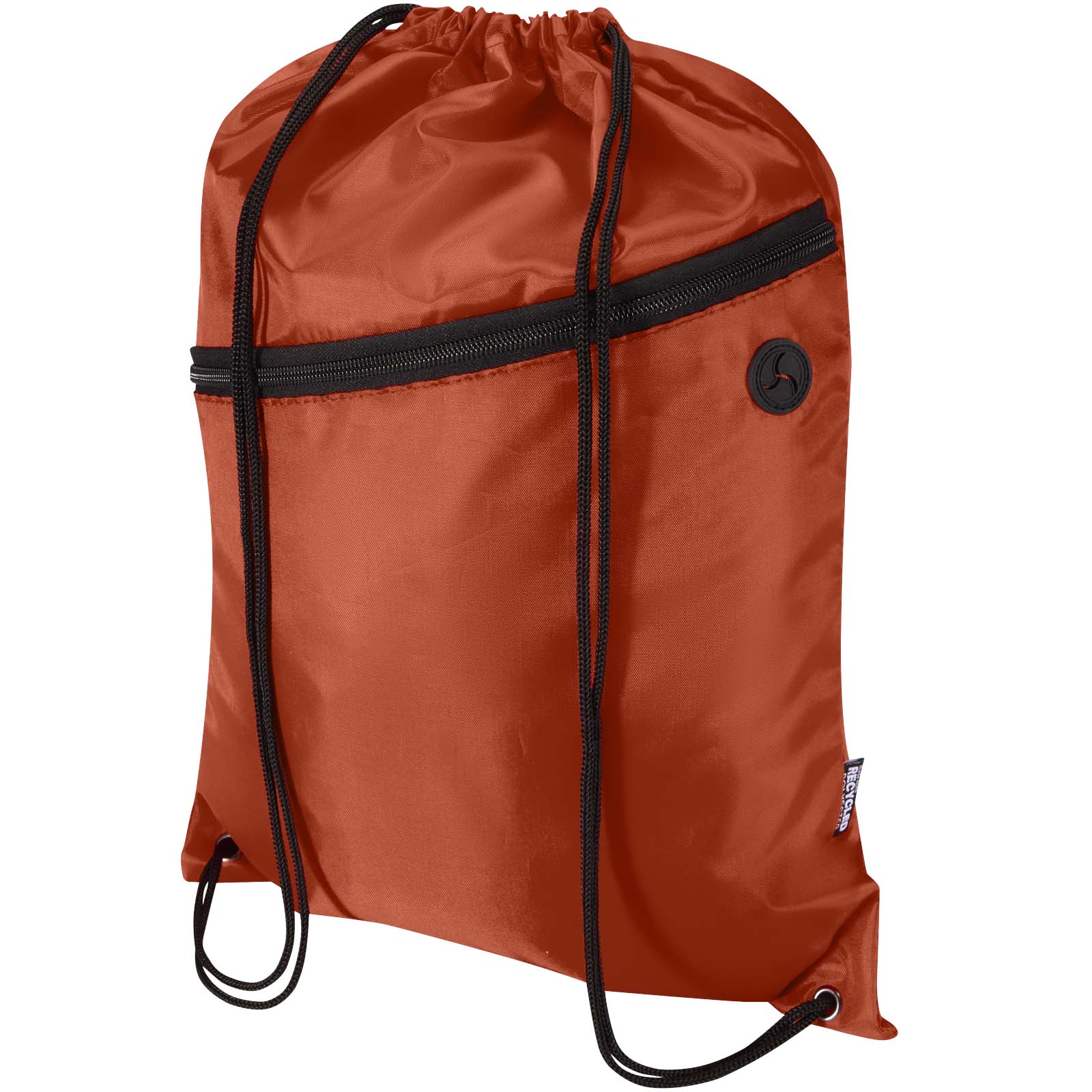 Borsa con coulisse in RPET con tasca frontale con cerniera Oriole - 5L