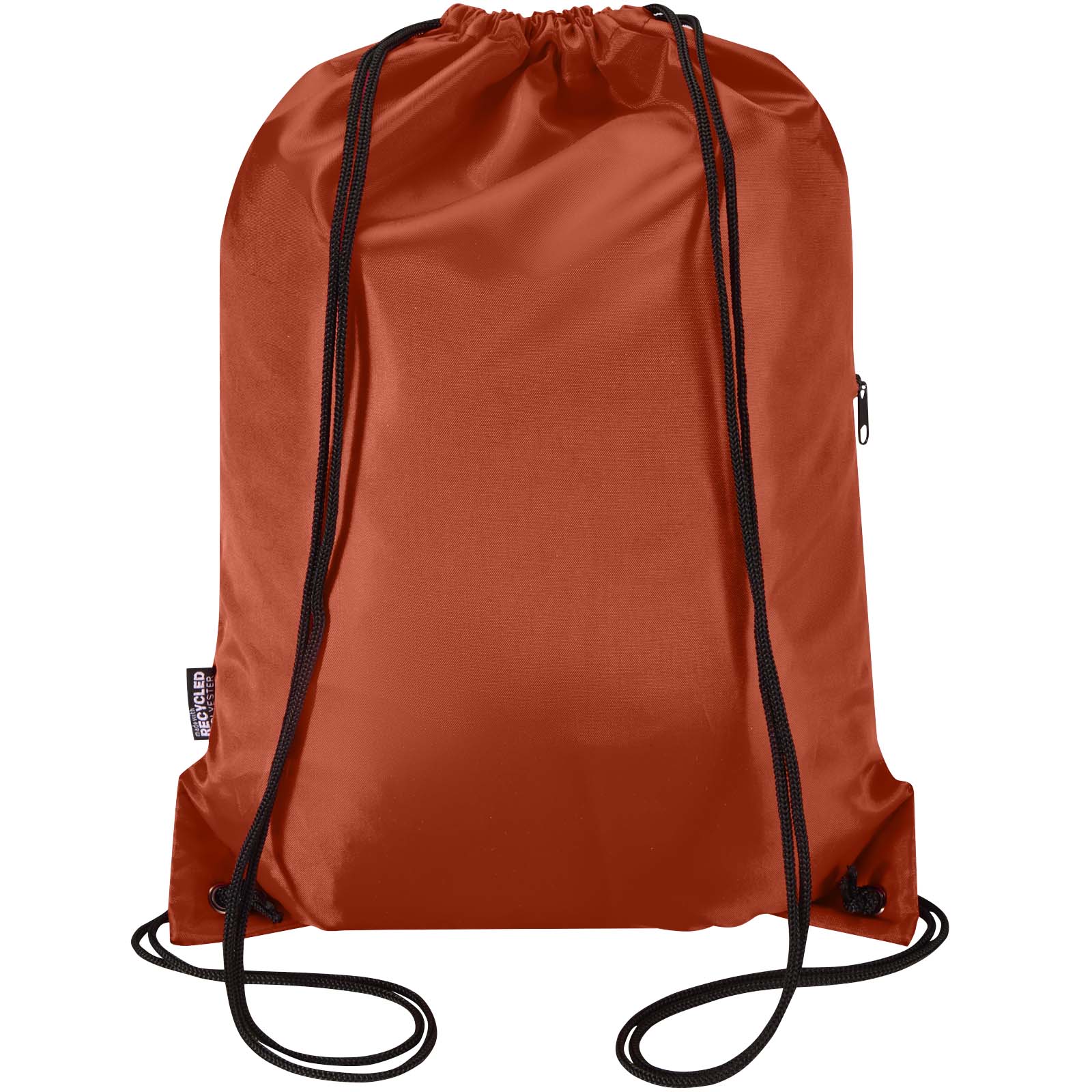 Borsa con coulisse in RPET con tasca frontale con cerniera Oriole - 5L