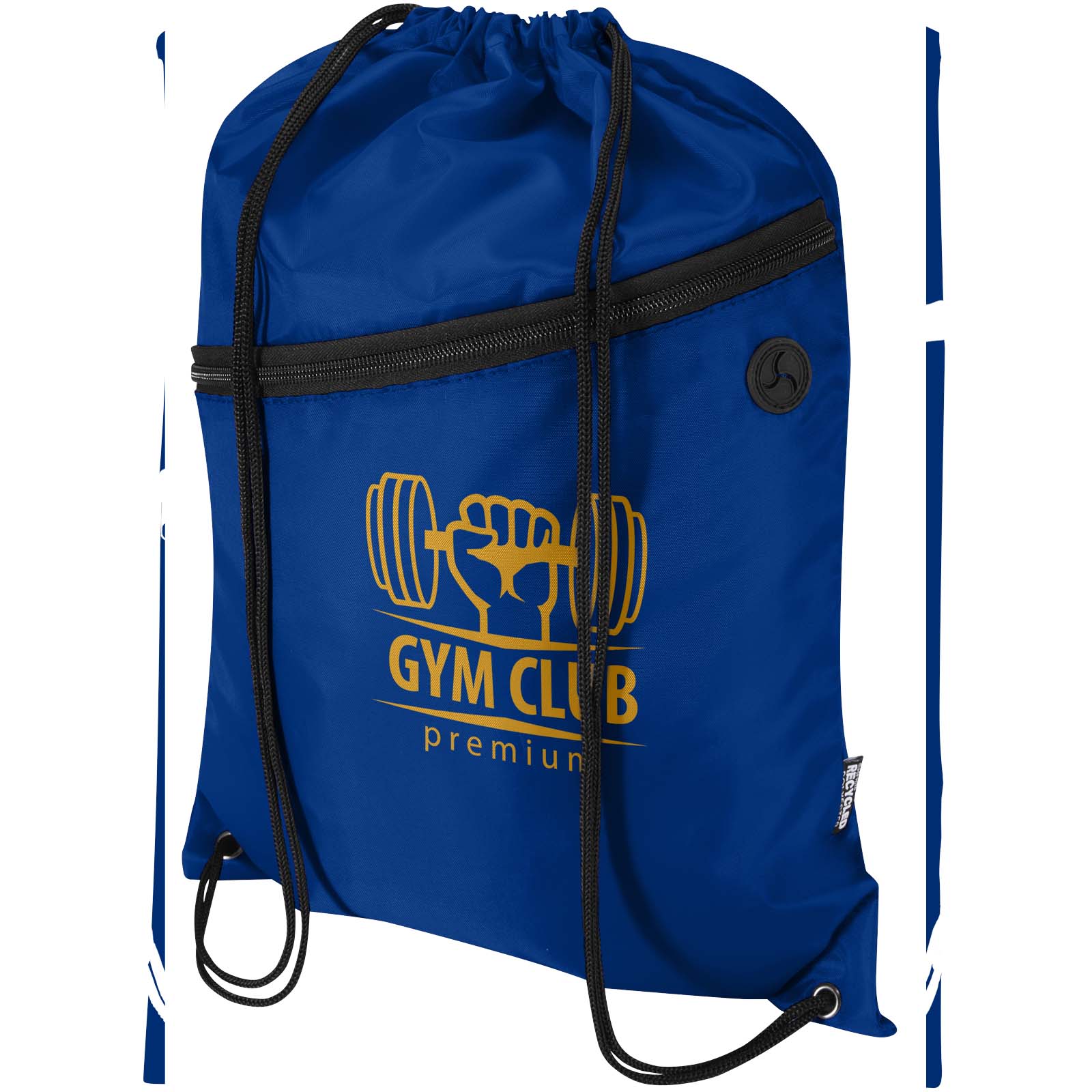 Borsa con coulisse in RPET con tasca frontale con cerniera Oriole - 5L