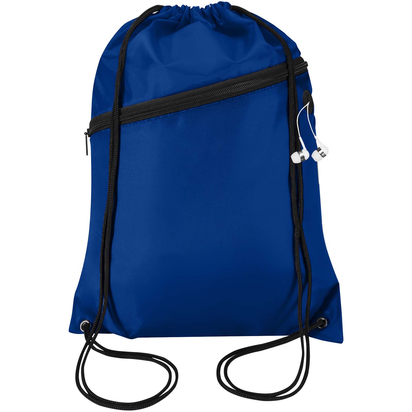 Borsa con coulisse in RPET con tasca frontale con cerniera Oriole - 5L