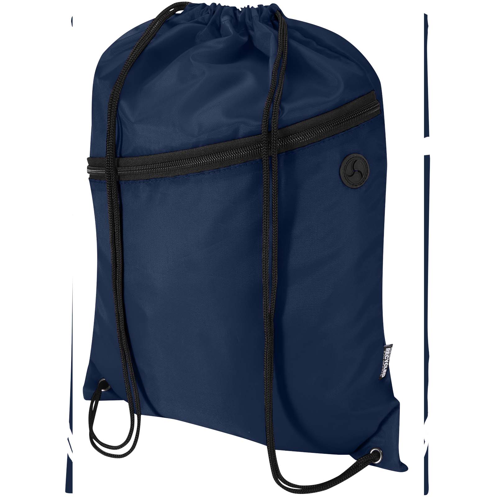 Borsa con coulisse in RPET con tasca frontale con cerniera Oriole - 5L