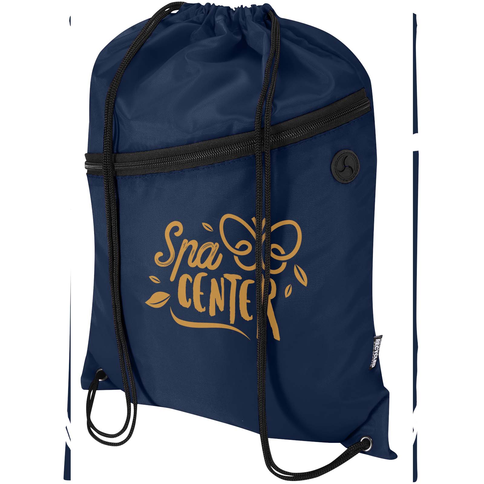Borsa con coulisse in RPET con tasca frontale con cerniera Oriole - 5L