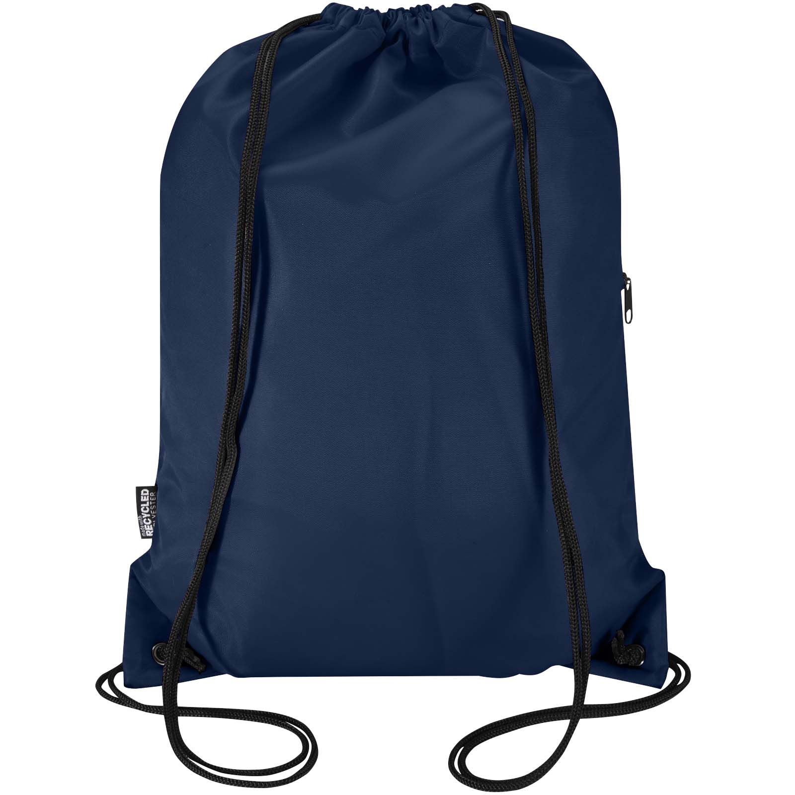 Borsa con coulisse in RPET con tasca frontale con cerniera Oriole - 5L