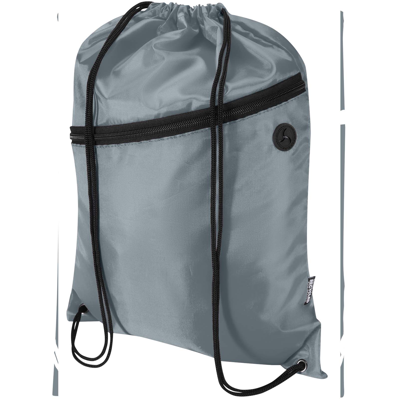 Borsa con coulisse in RPET con tasca frontale con cerniera Oriole - 5L