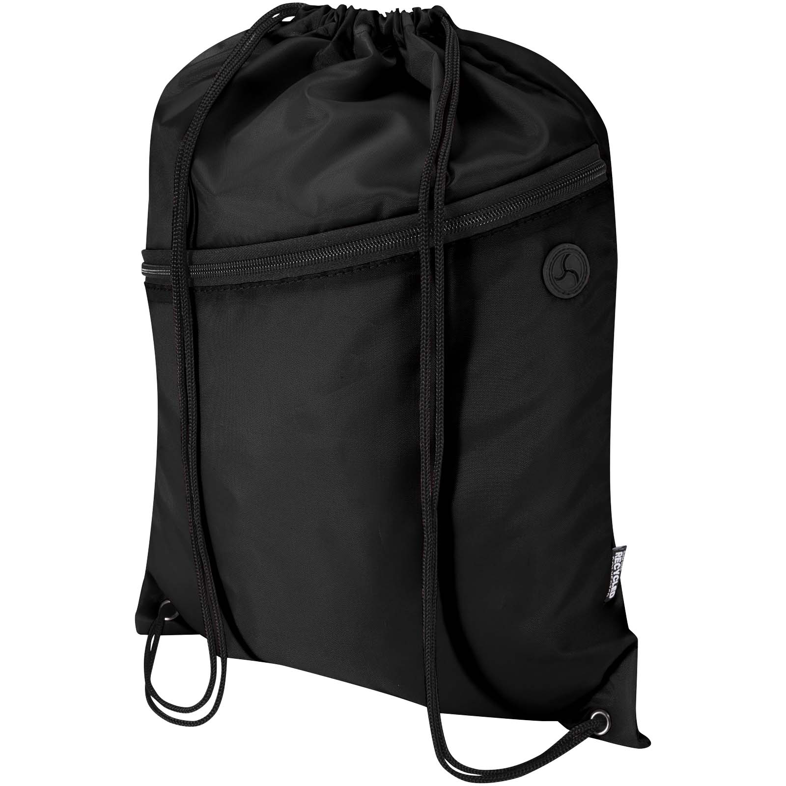 Borsa con coulisse in RPET con tasca frontale con cerniera Oriole - 5L