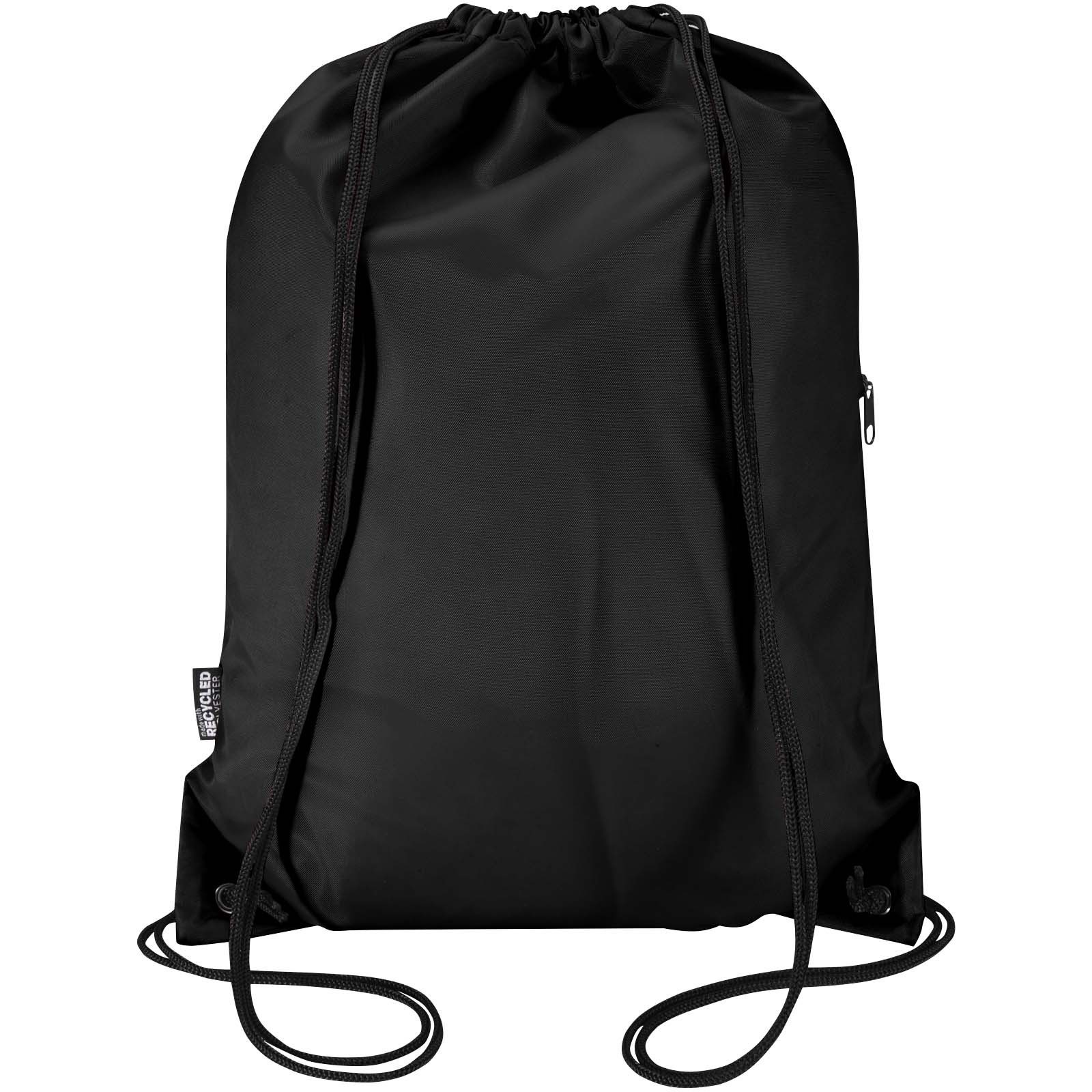 Borsa con coulisse in RPET con tasca frontale con cerniera Oriole - 5L