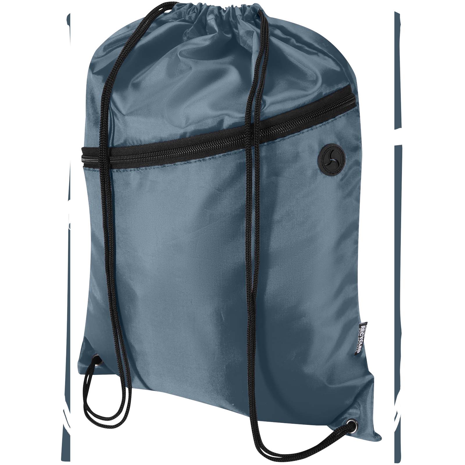 Borsa con coulisse in RPET con tasca frontale con cerniera Oriole - 5L