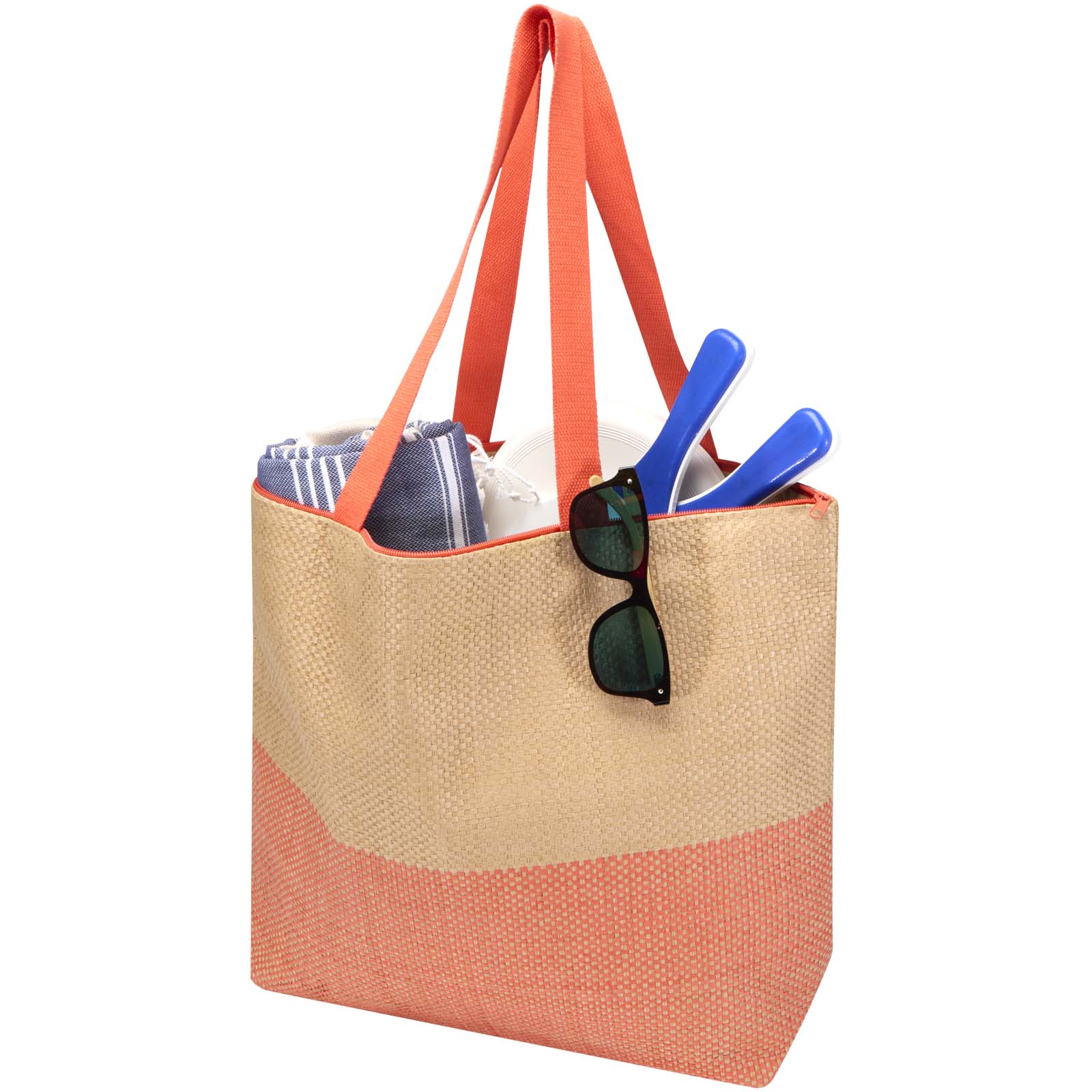 Borsa tote grande in carta paglia con cerniera Rhythm - 21L