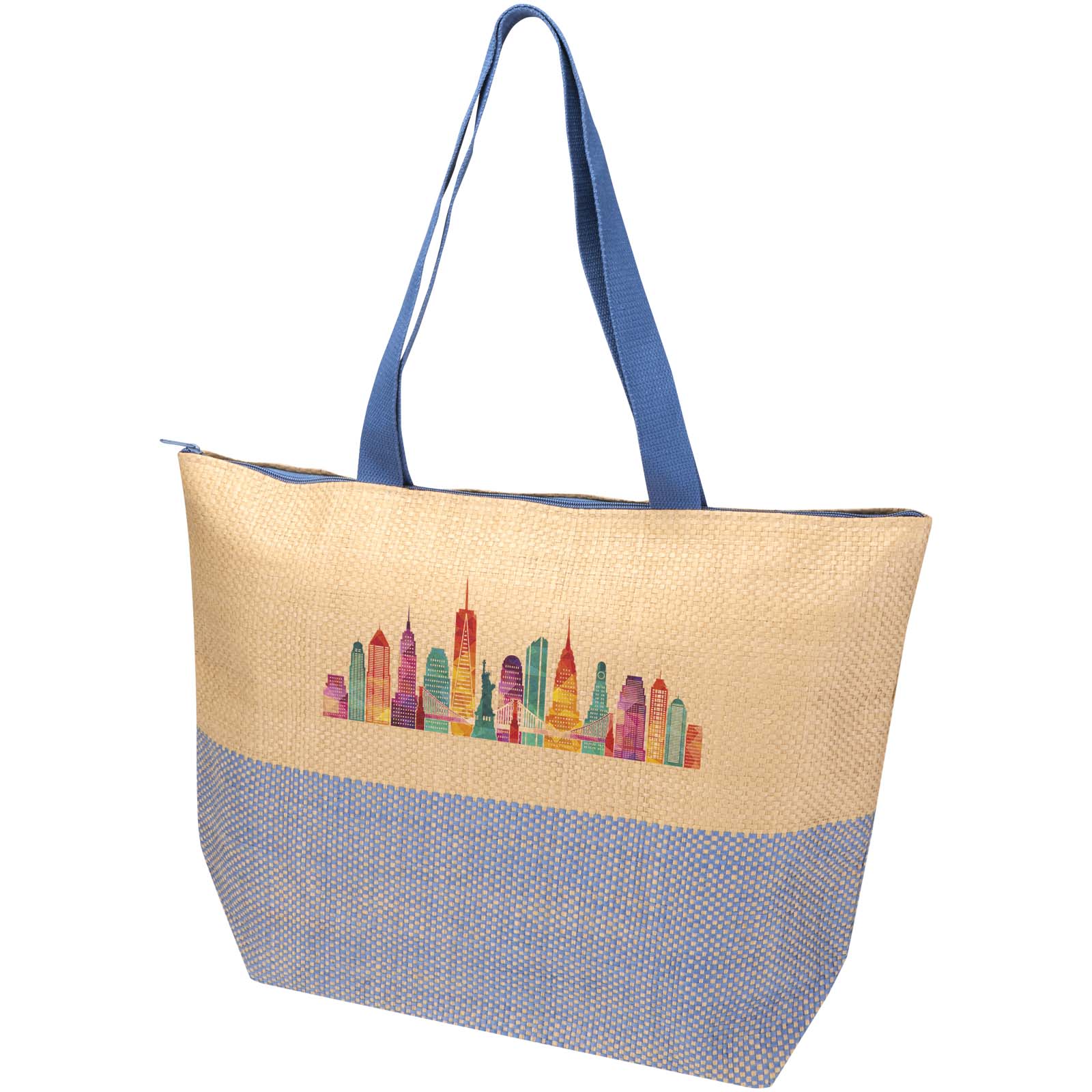 Borsa tote grande in carta paglia con cerniera Rhythm - 21L