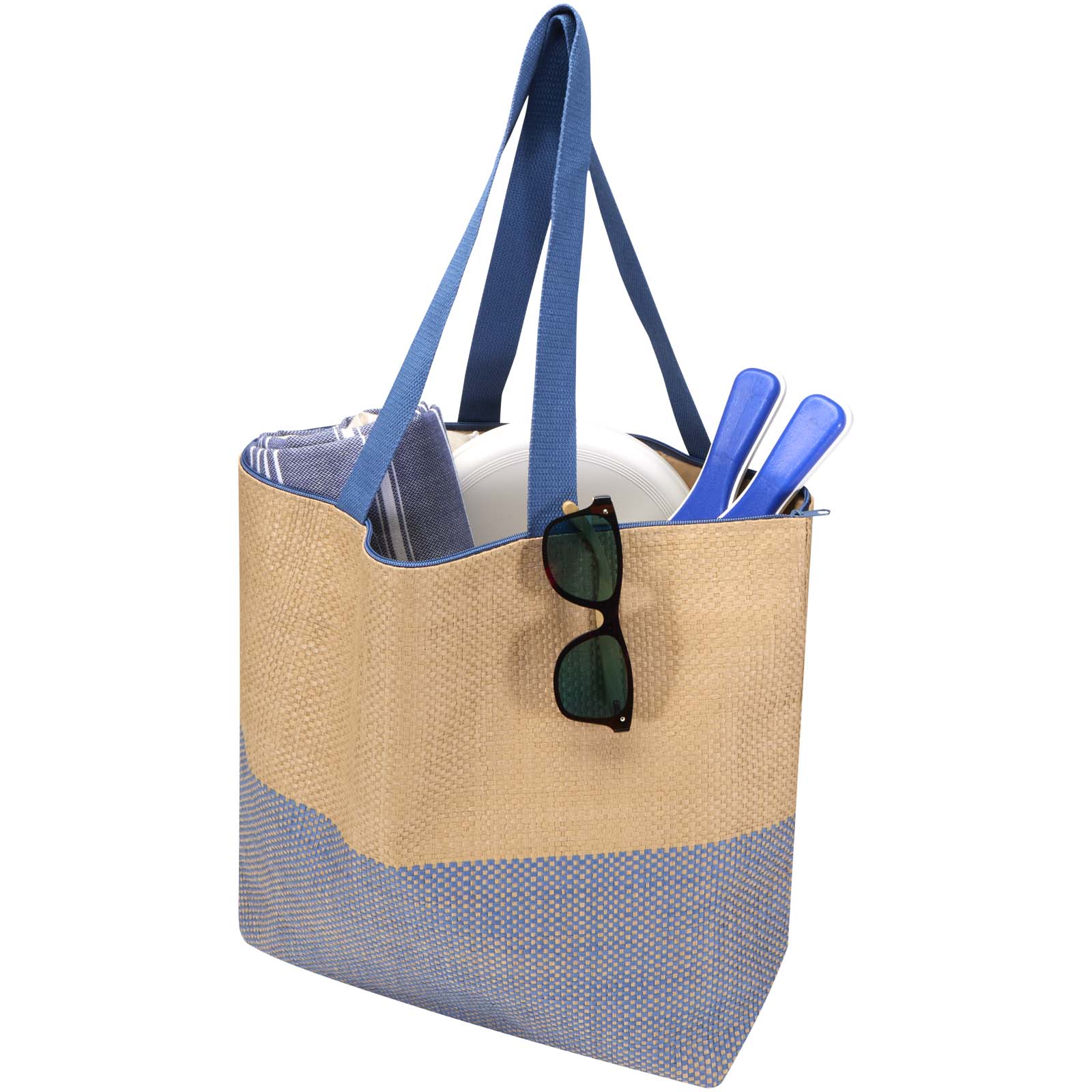 Borsa tote grande in carta paglia con cerniera Rhythm - 21L