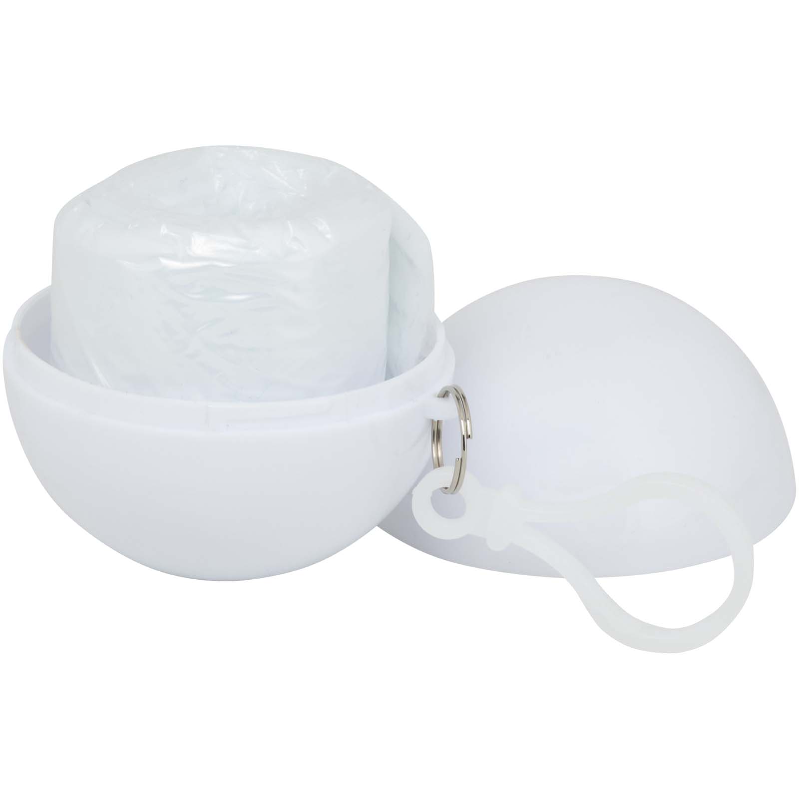 Poncho in contenitore rotondo di plastica con moschettone Fog