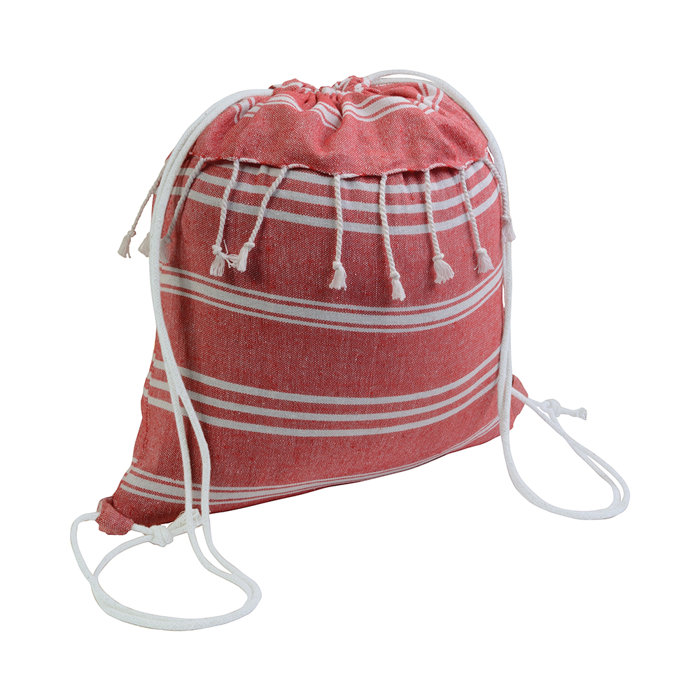 Zainetto fouta in cotone 180 g/m2 con chiusura a strappo