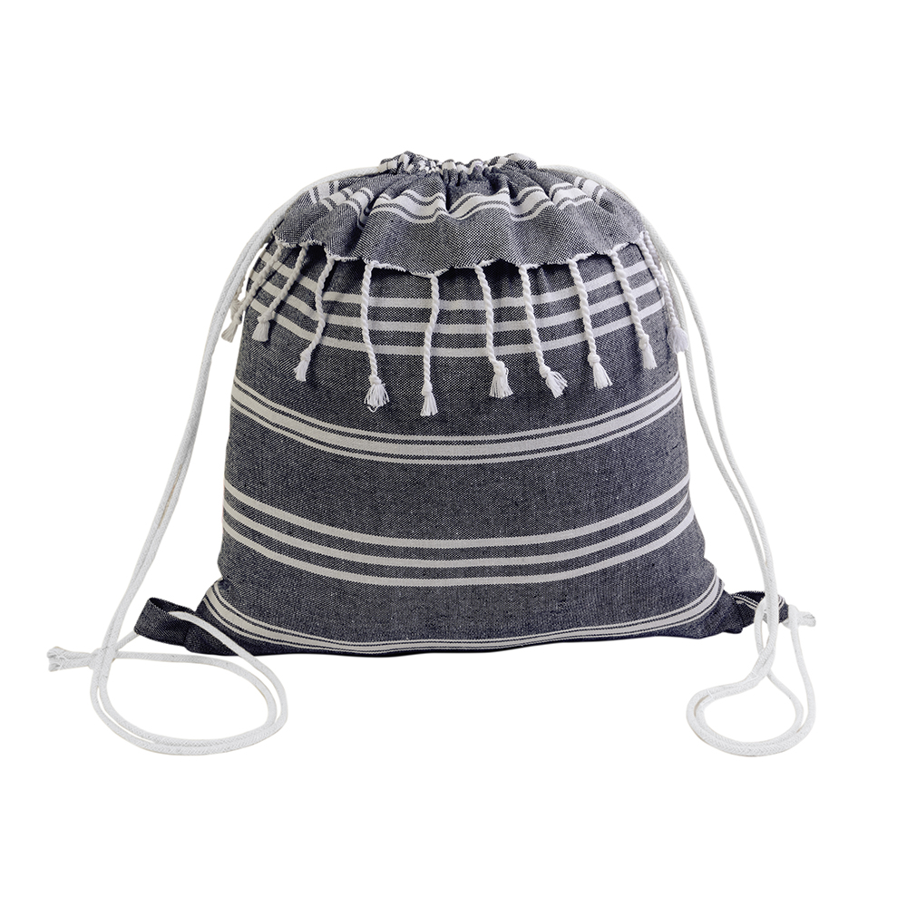 Zainetto fouta in cotone 180 g/m2 con chiusura a strappo