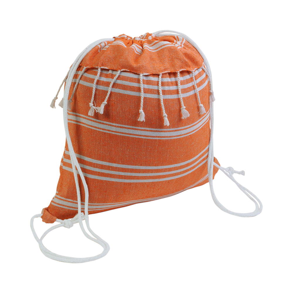 Zainetto fouta in cotone 180 g/m2 con chiusura a strappo
