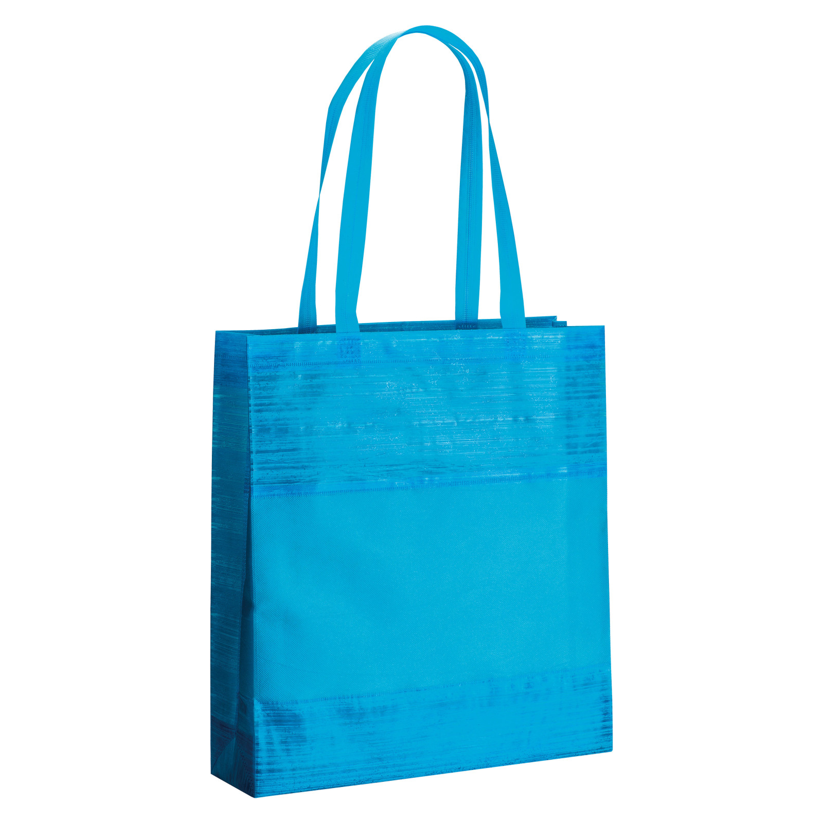 Shopper in TNT termosaldato con soffietto, manici 65 cm