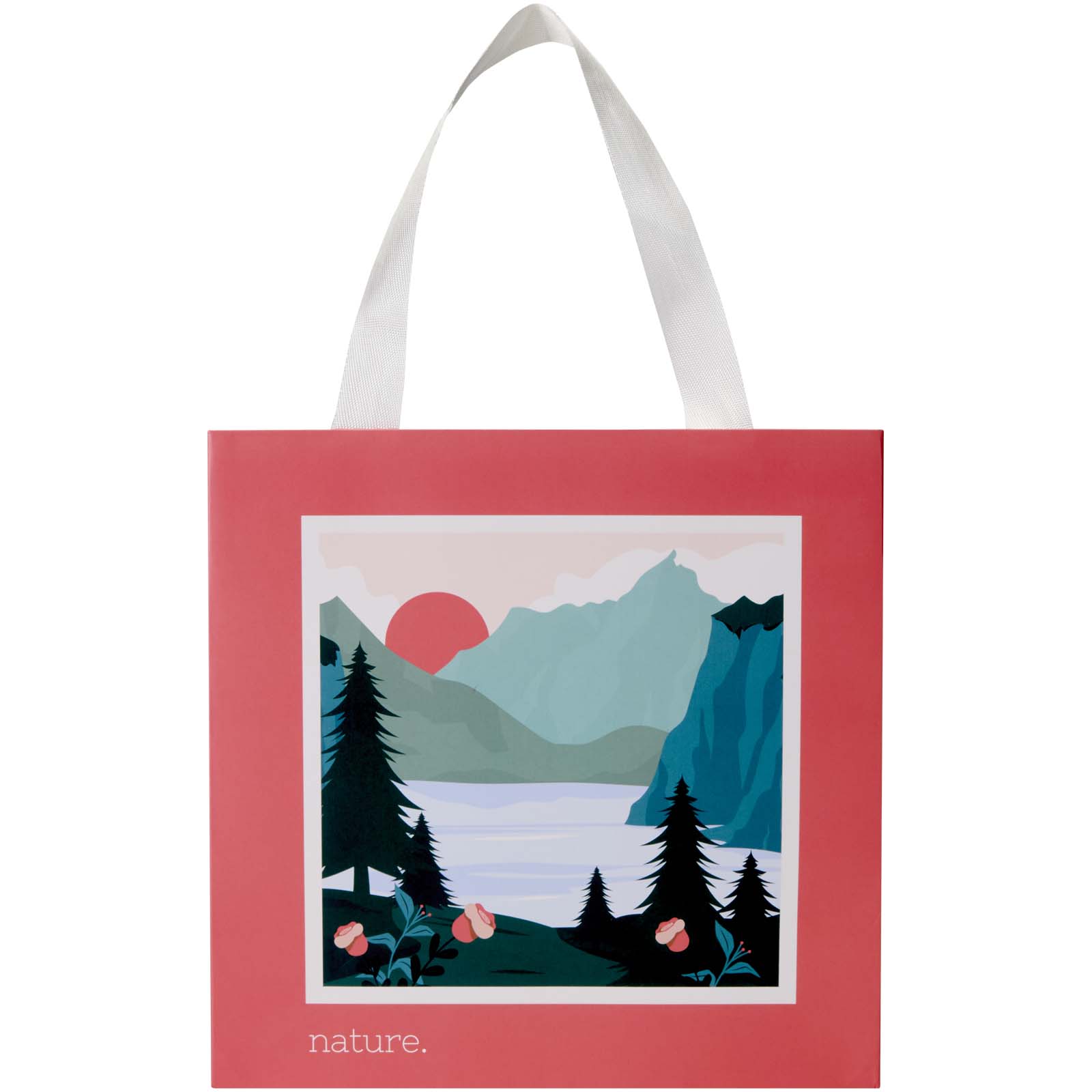 Borsa di carta da 230 g/m² con manici a nastro e laminazione lucida Smartfold - 24 x 10 x 24 cm