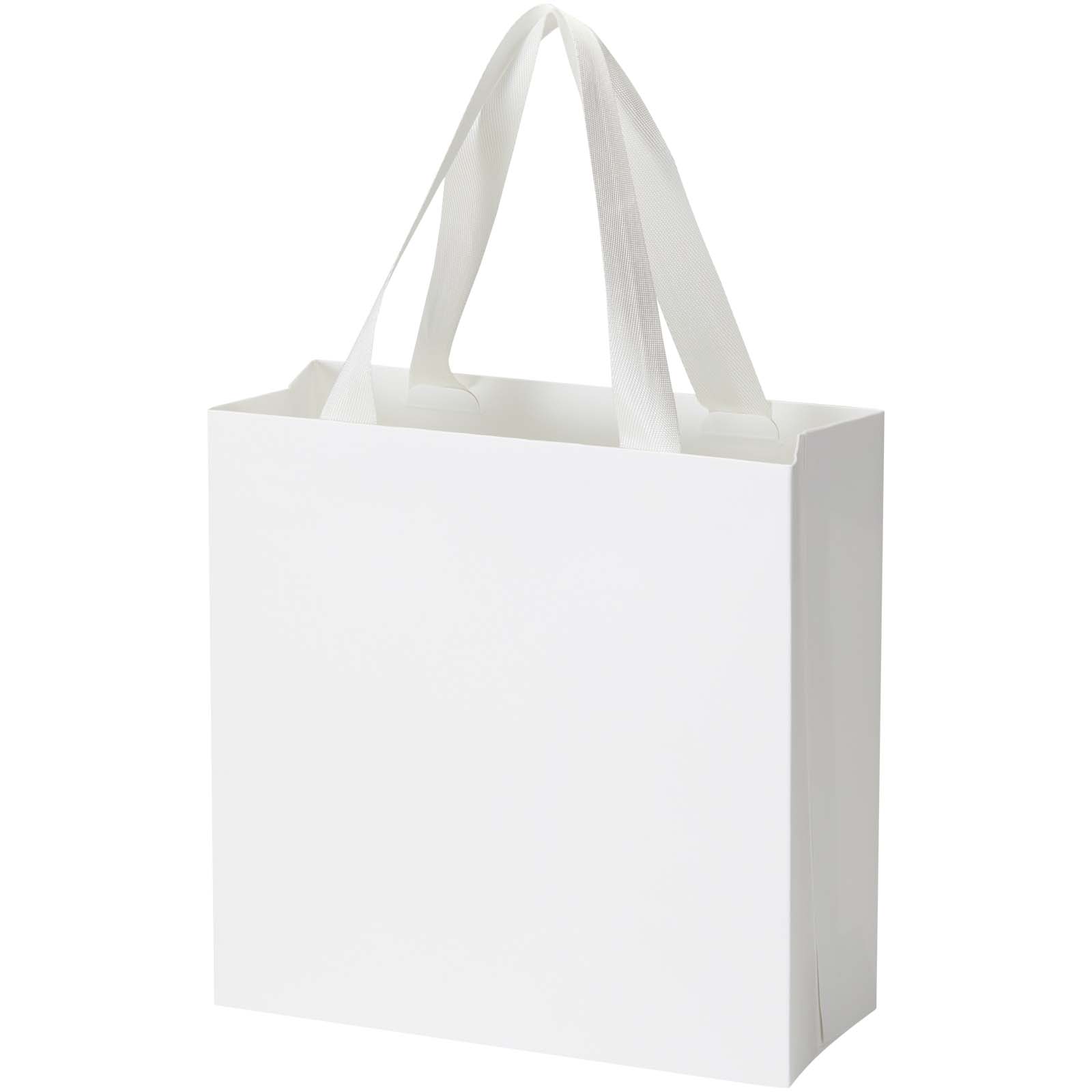 Borsa di carta da 230 g/m² con manici a nastro e laminazione lucida Smartfold - 24 x 10 x 24 cm