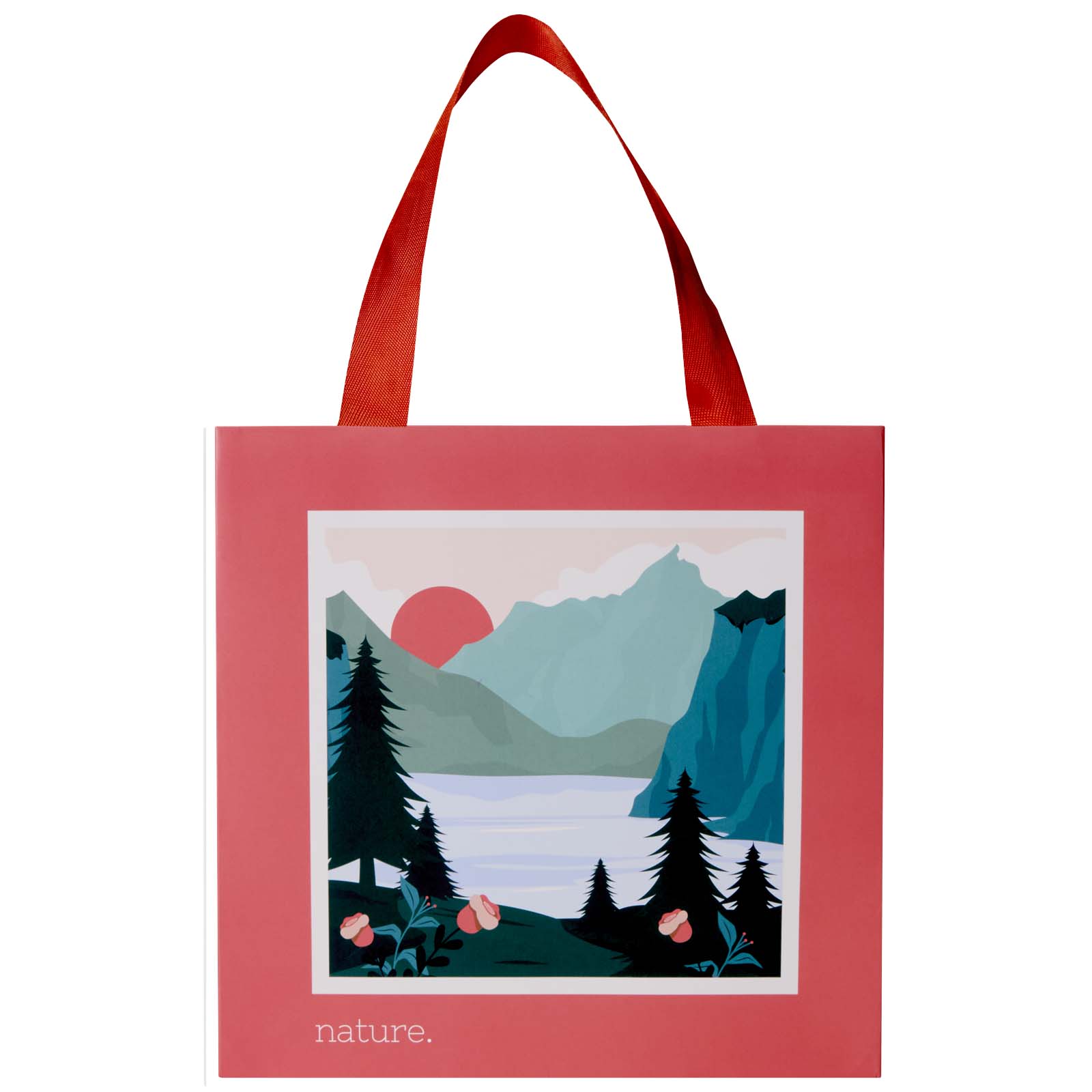 Borsa di carta da 230 g/m² con manici a nastro e laminazione lucida Smartfold - 24 x 10 x 24 cm
