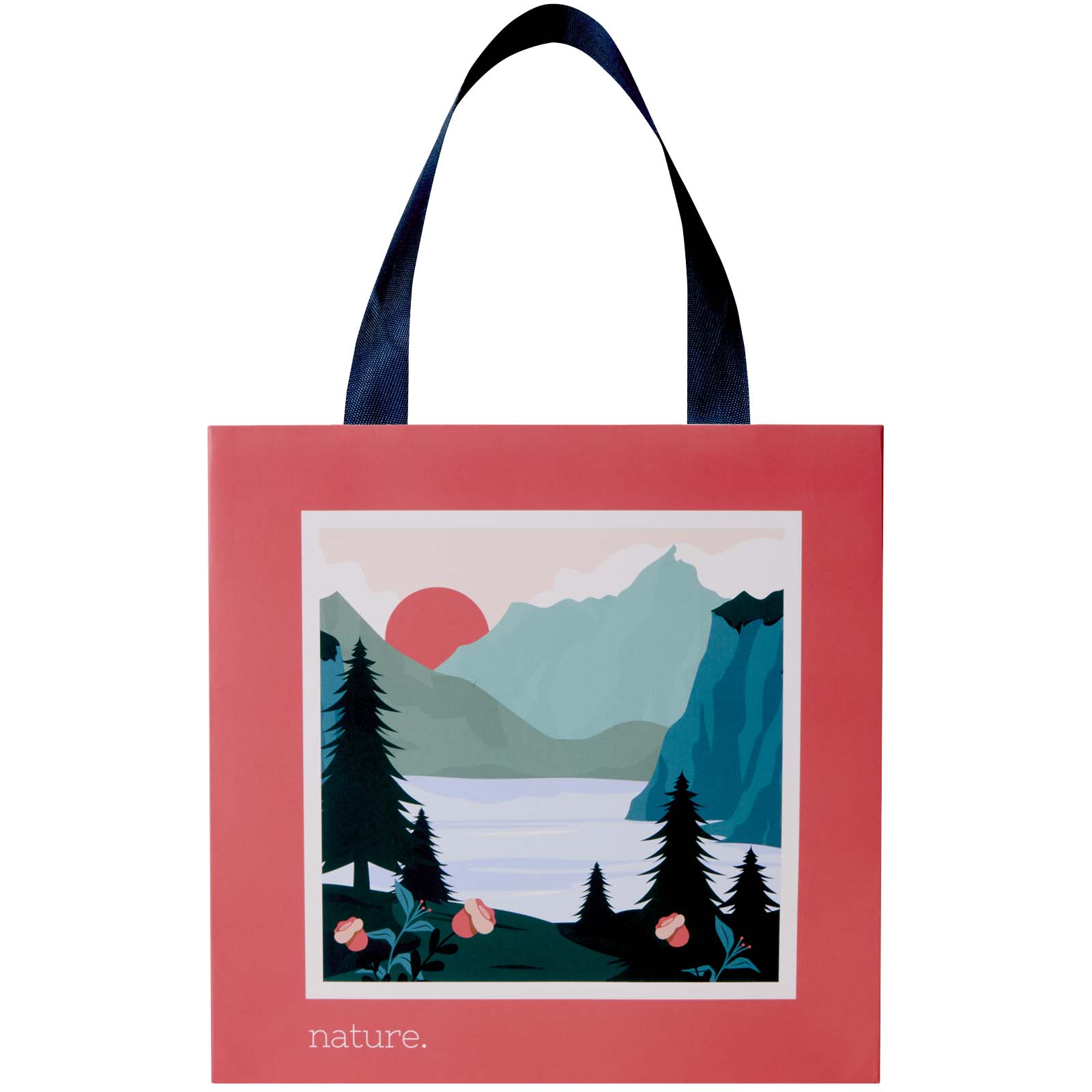 Borsa di carta da 230 g/m² con manici a nastro e laminazione lucida Smartfold - 24 x 10 x 24 cm