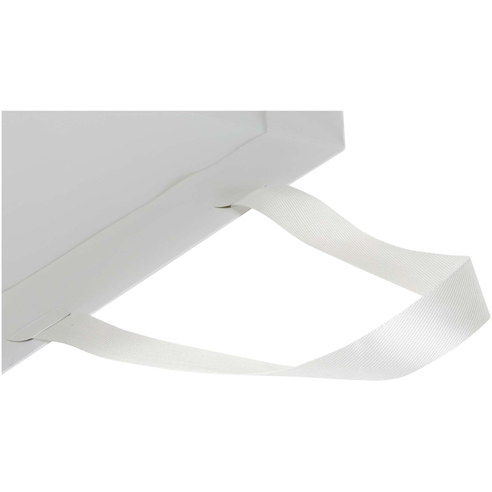 Borsa di carta Smartfold da 230 g/m² con manici a nastro e laminazione lucida - 24 x 10 x 32 cm