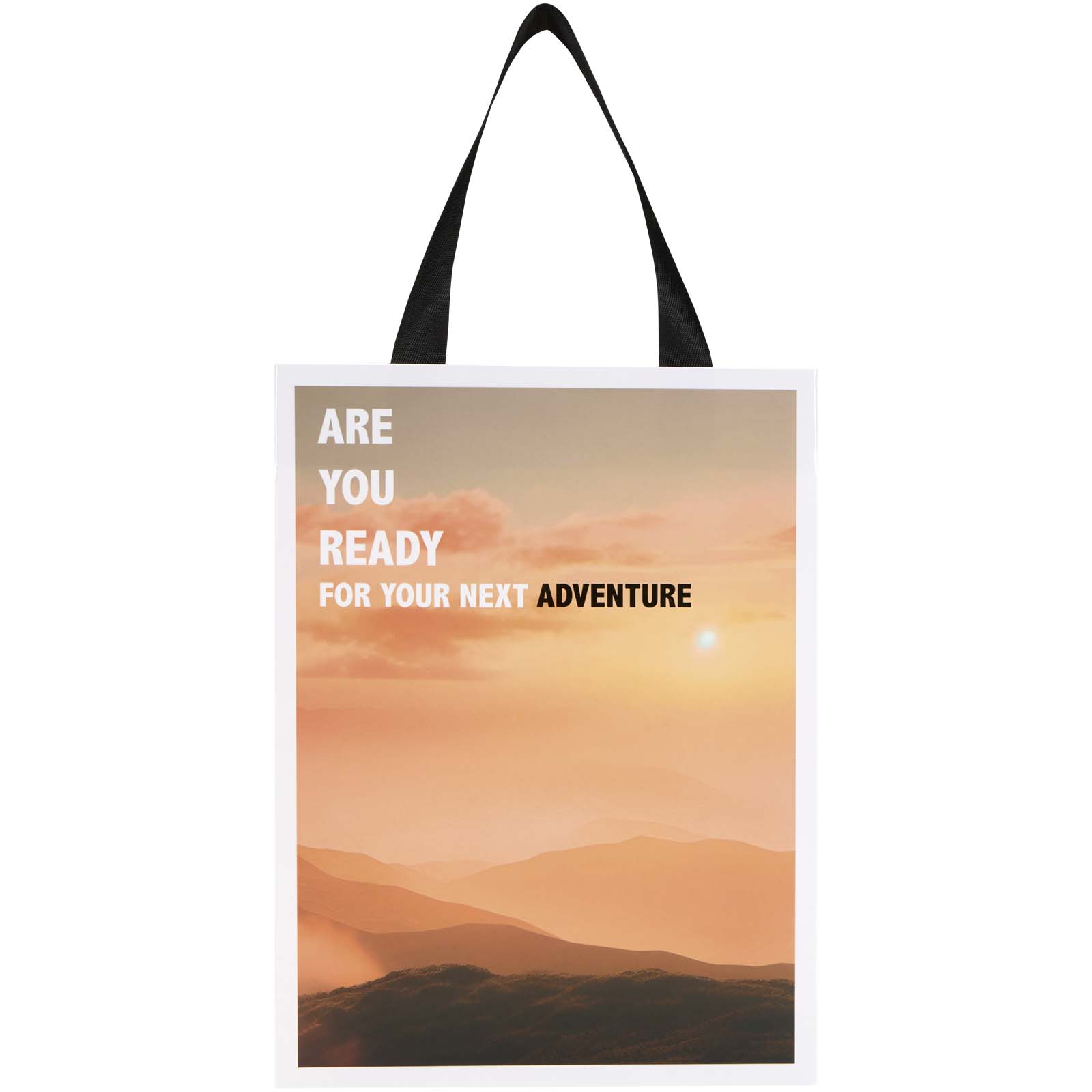 Borsa di carta Smartfold da 230 g/m² con manici a nastro e laminazione lucida - 24 x 10 x 32 cm