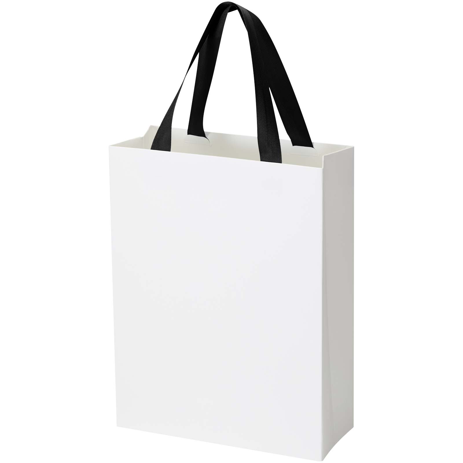 Borsa di carta Smartfold da 230 g/m² con manici a nastro e laminazione lucida - 24 x 10 x 32 cm