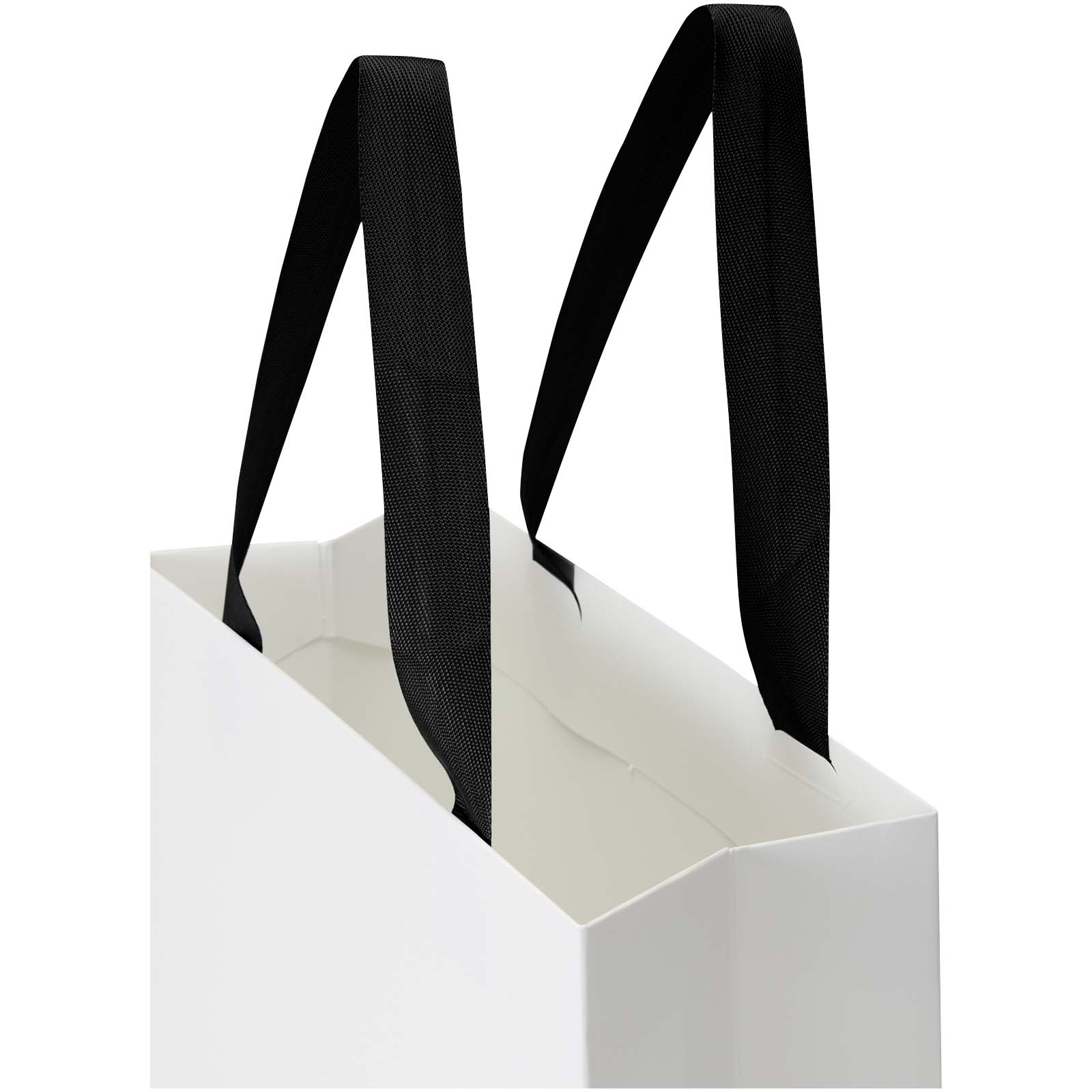 Borsa di carta Smartfold da 230 g/m² con manici a nastro e laminazione lucida - 24 x 10 x 32 cm