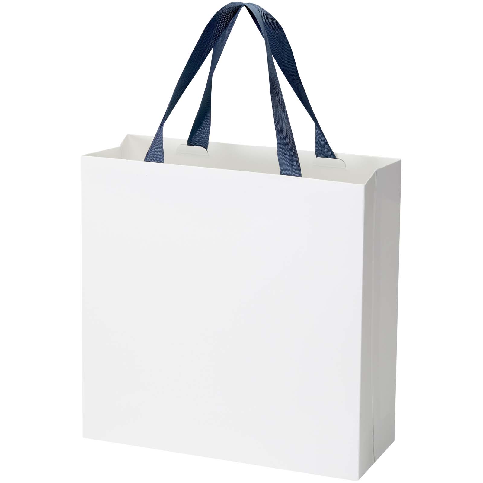 Borsa di carta da 230 g/m² con manici in nastro e laminazione lucida Smartfold - 31 x 12 x 31 cm