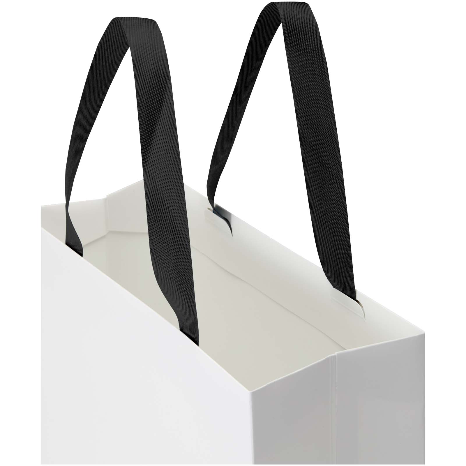 Borsa di carta da 230 g/m² con manici in nastro e laminazione lucida Smartfold - 31 x 12 x 31 cm