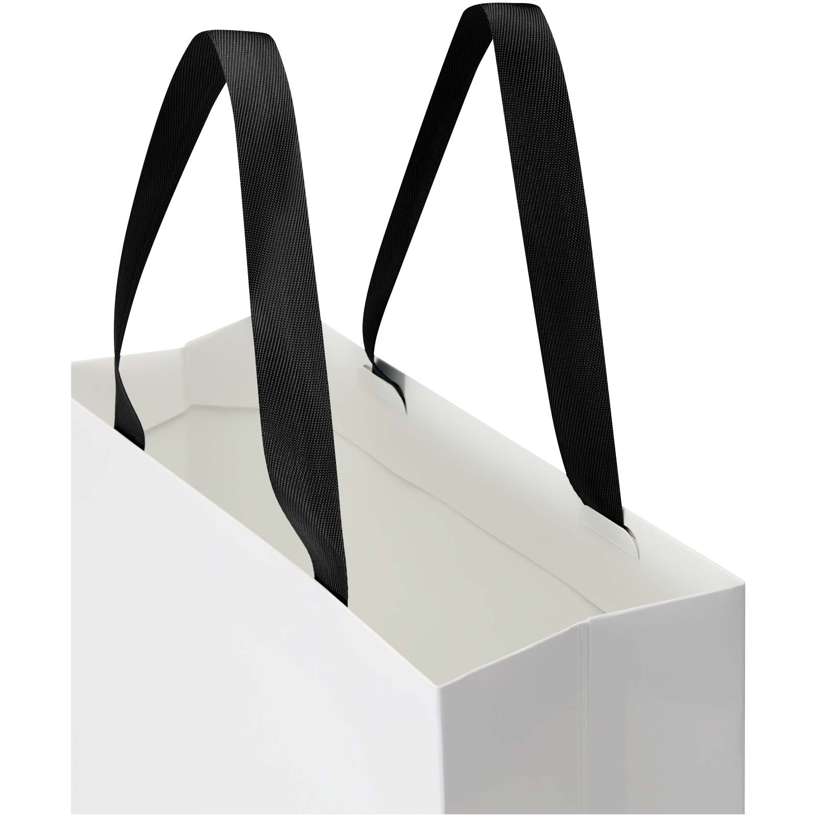 Borsa di carta da 230 g/m² con manici a nastro e laminazione lucida Smartfold - 31 x 12 x 39 cm