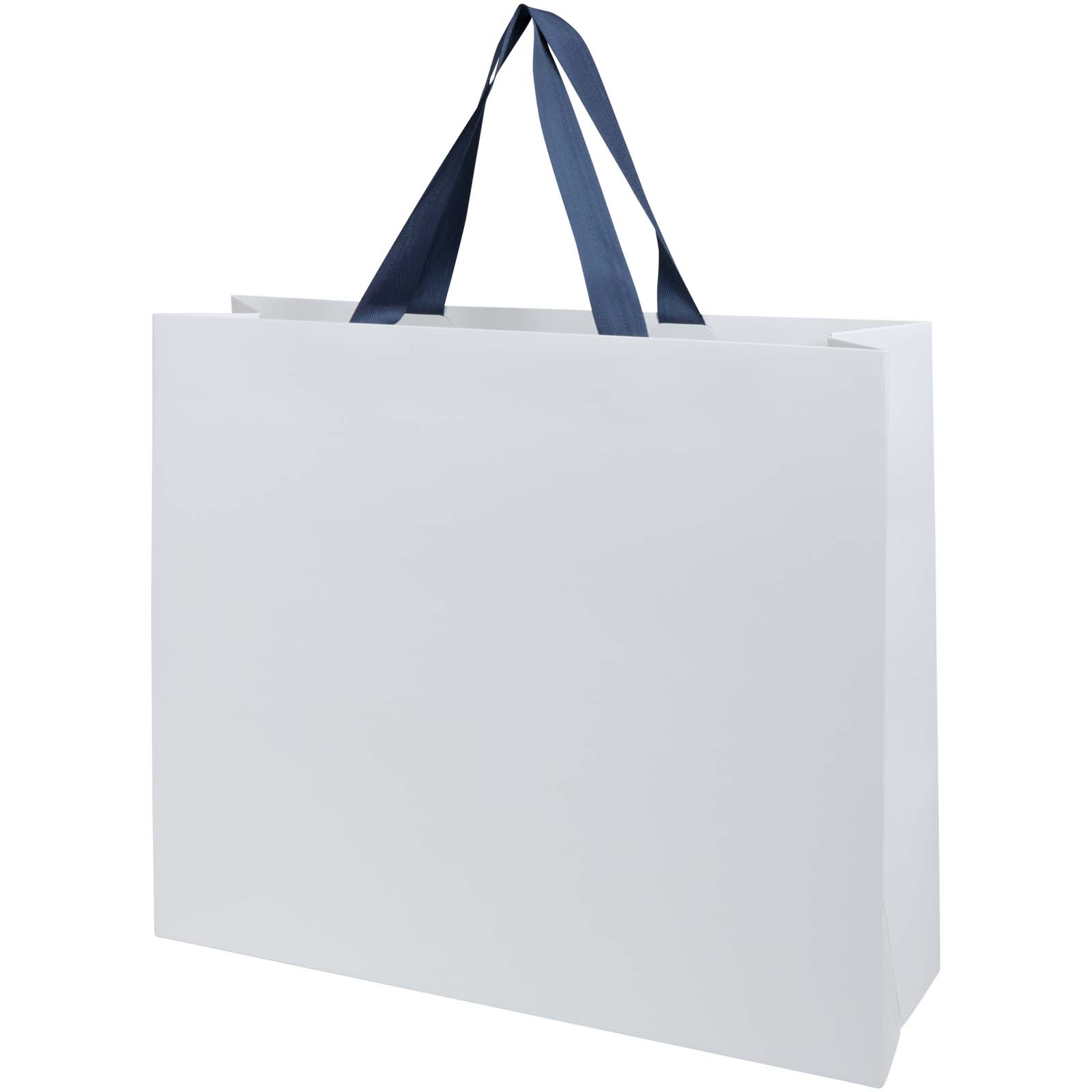 Borsa di carta da 230 g/m² con manici in nastro e laminazione lucida Smartfold- 42 x 12 x 35 cm
