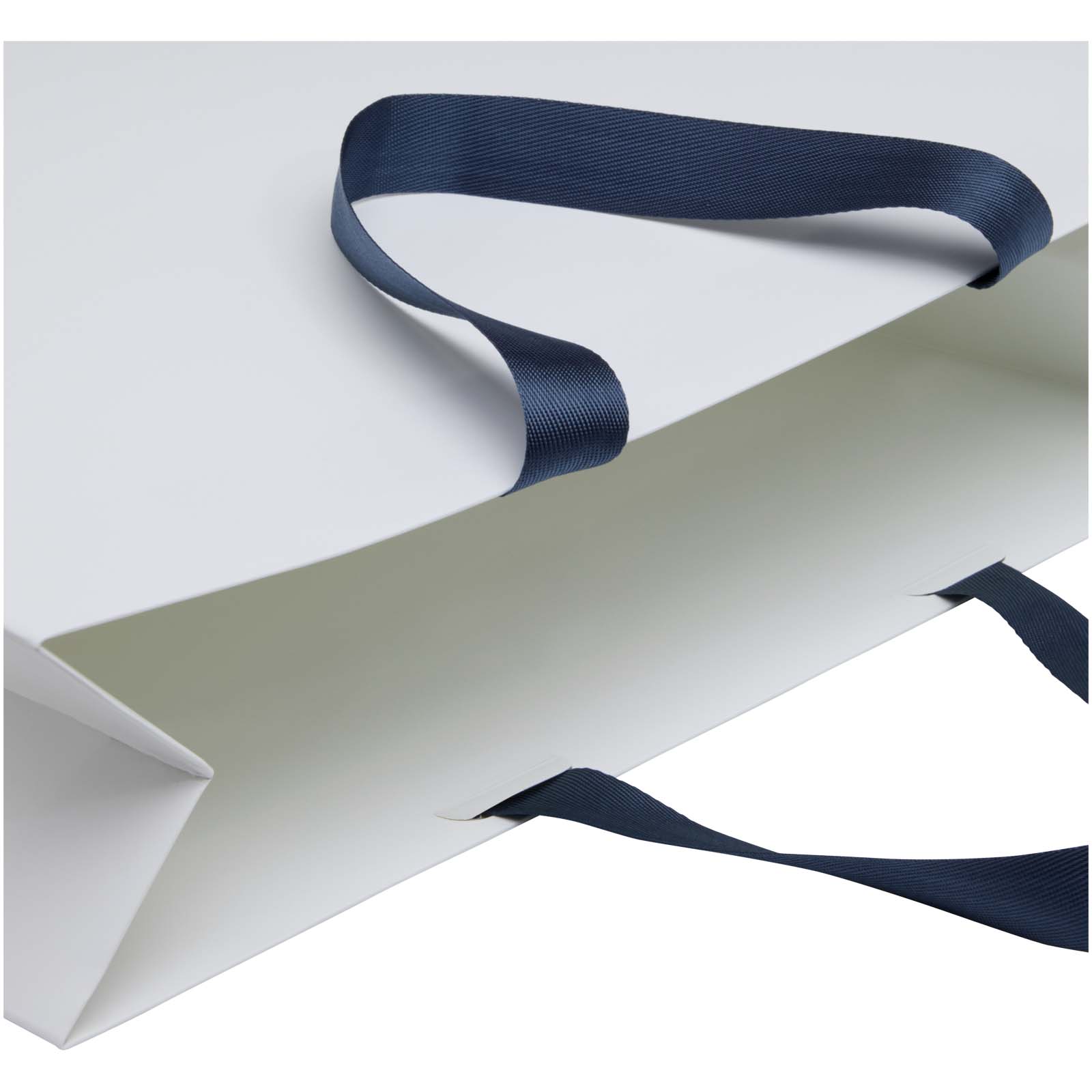 Borsa di carta da 230 g/m² con manici in nastro e laminazione lucida Smartfold- 42 x 12 x 35 cm