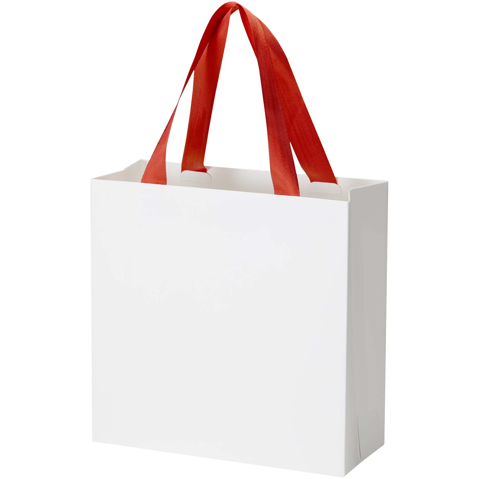 Borsa di carta da 230 g/m² con manici in nastro e laminazione opaca Smartfold  - 24 x 10 x 24 cm
