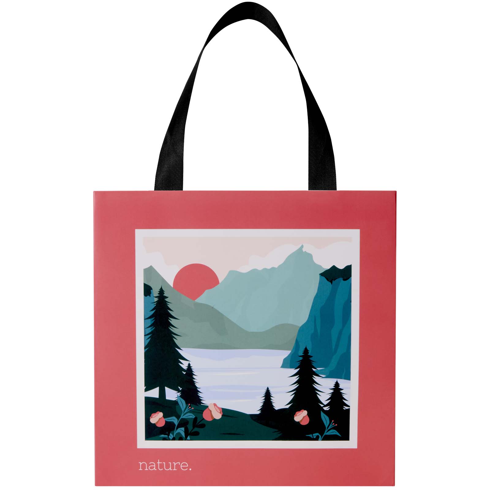 Borsa di carta da 230 g/m² con manici in nastro e laminazione opaca Smartfold  - 24 x 10 x 24 cm