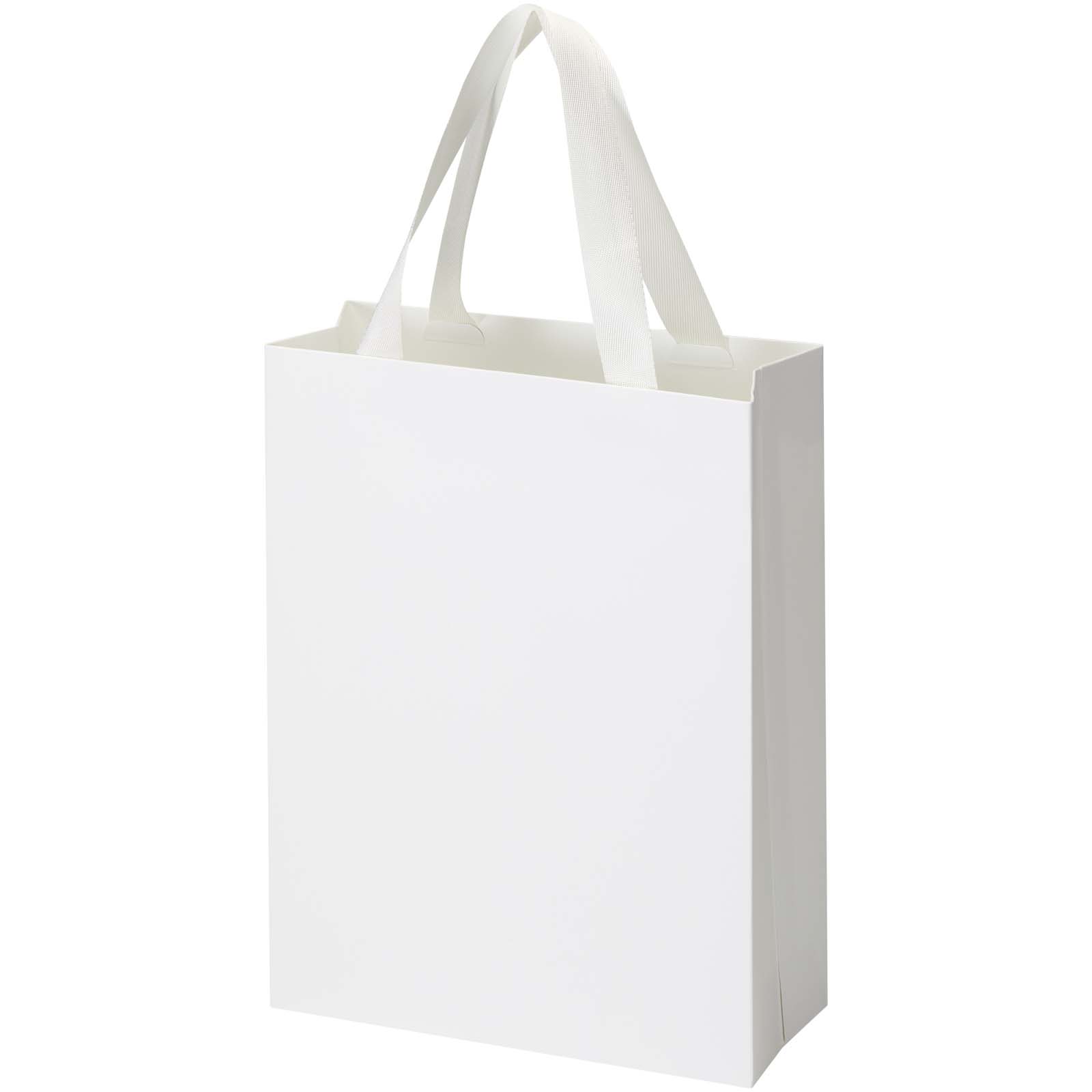 Borsa di carta Smartfold da 230 g/m² con manici in nastro e laminazione opaca - 24 x 10 x 32 cm