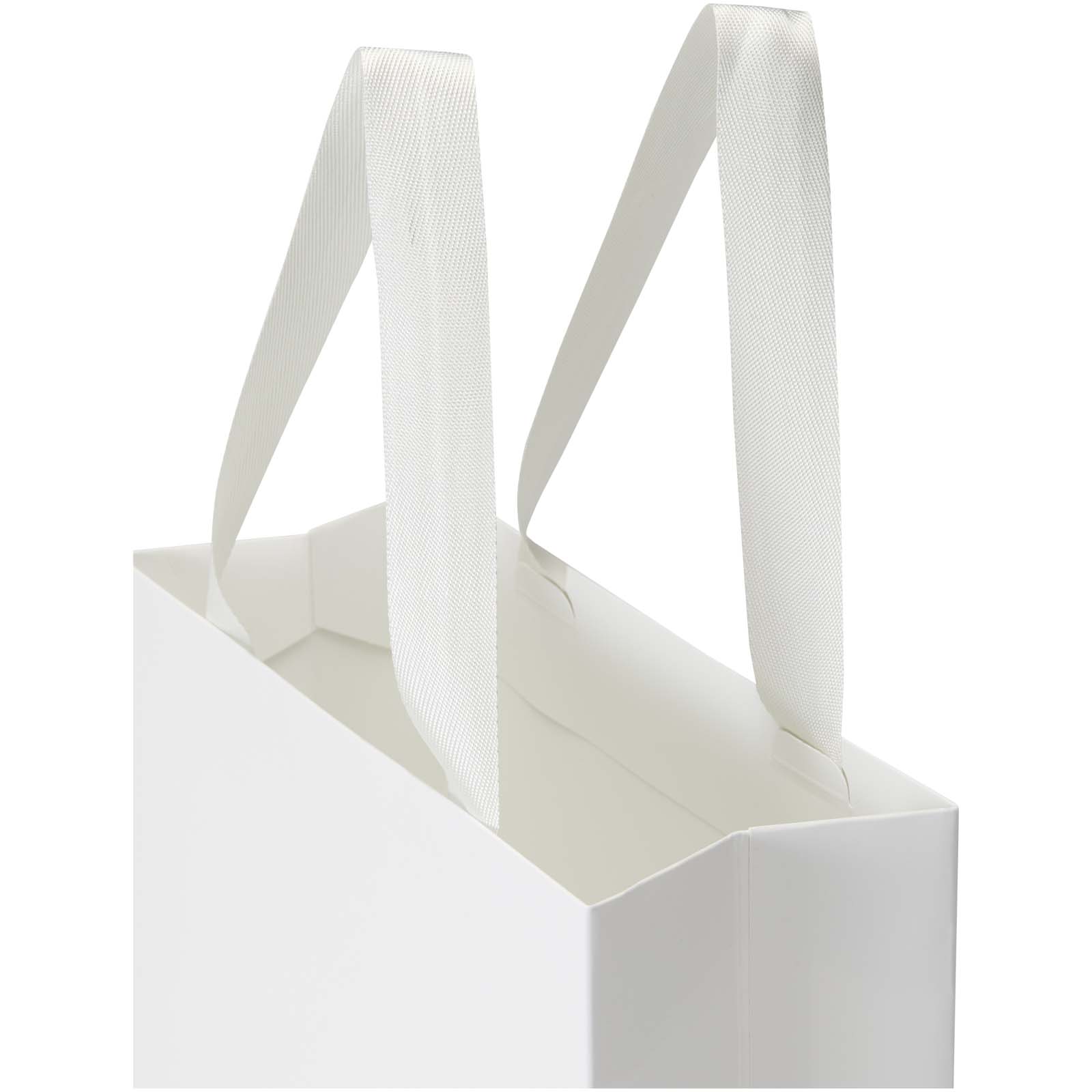 Borsa di carta Smartfold da 230 g/m² con manici in nastro e laminazione opaca - 24 x 10 x 32 cm