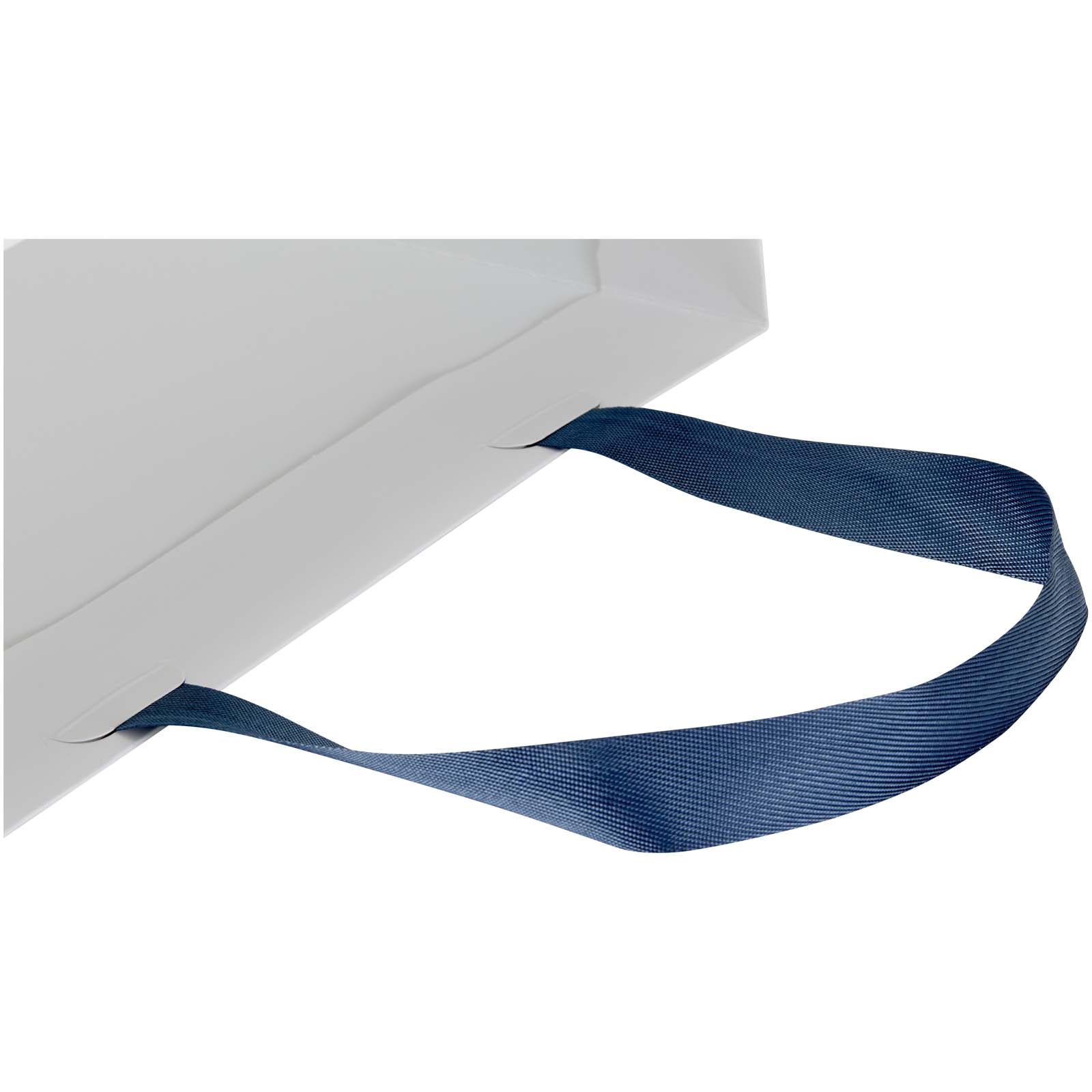 Borsa di carta Smartfold da 230 g/m² con manici in nastro e laminazione opaca - 24 x 10 x 32 cm
