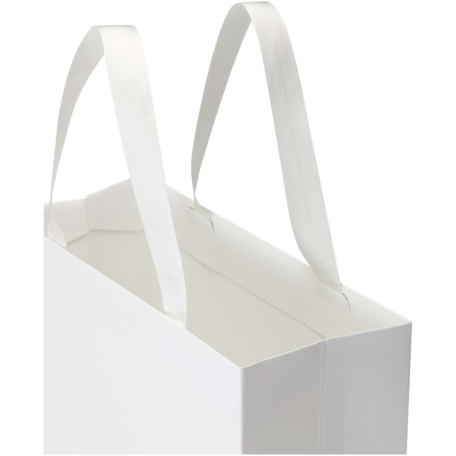 Borsa di carta Smartfold da 230 g/m² con manici in nastro e laminazione opaca - 31 x 12 x 31 cm