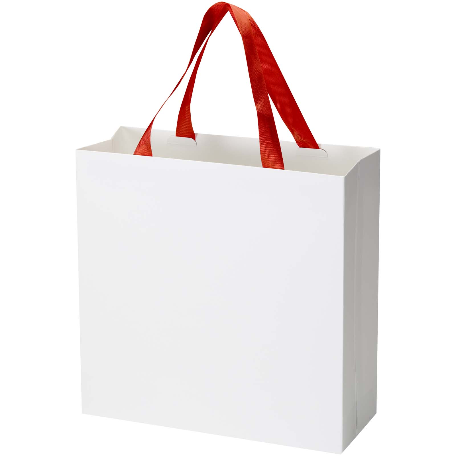 Borsa di carta Smartfold da 230 g/m² con manici in nastro e laminazione opaca - 31 x 12 x 31 cm