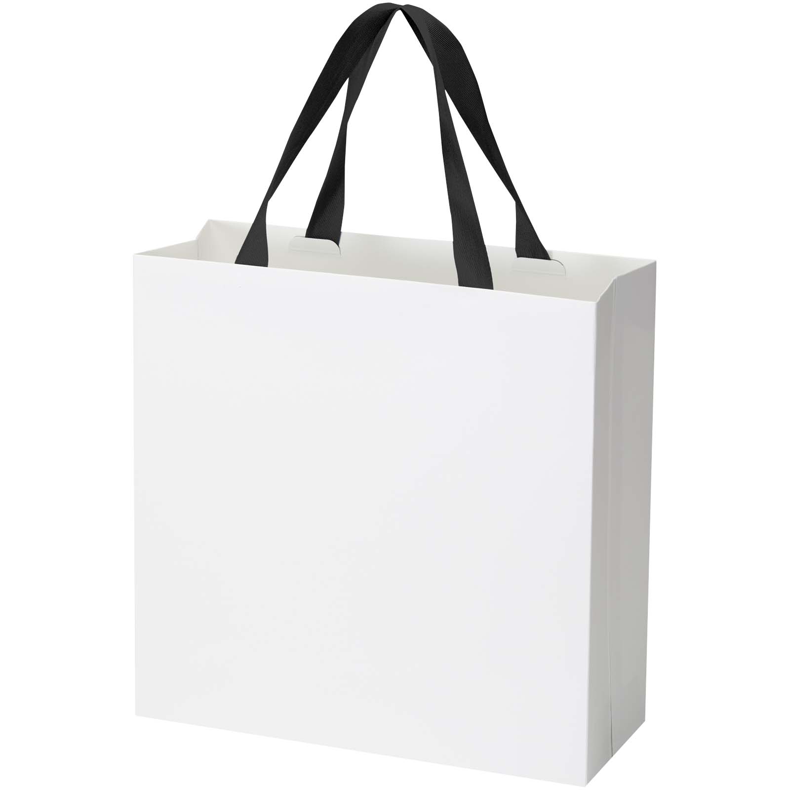 Borsa di carta Smartfold da 230 g/m² con manici in nastro e laminazione opaca - 31 x 12 x 31 cm