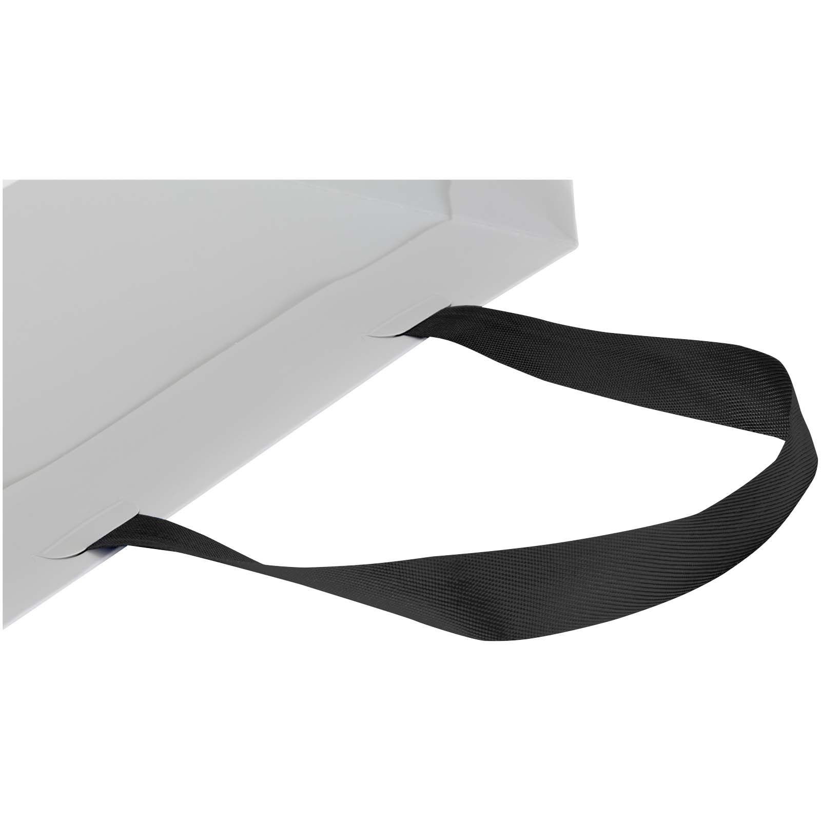 Borsa di carta Smartfold da 230 g/m² con manici in nastro e laminazione opaca - 31 x 12 x 31 cm