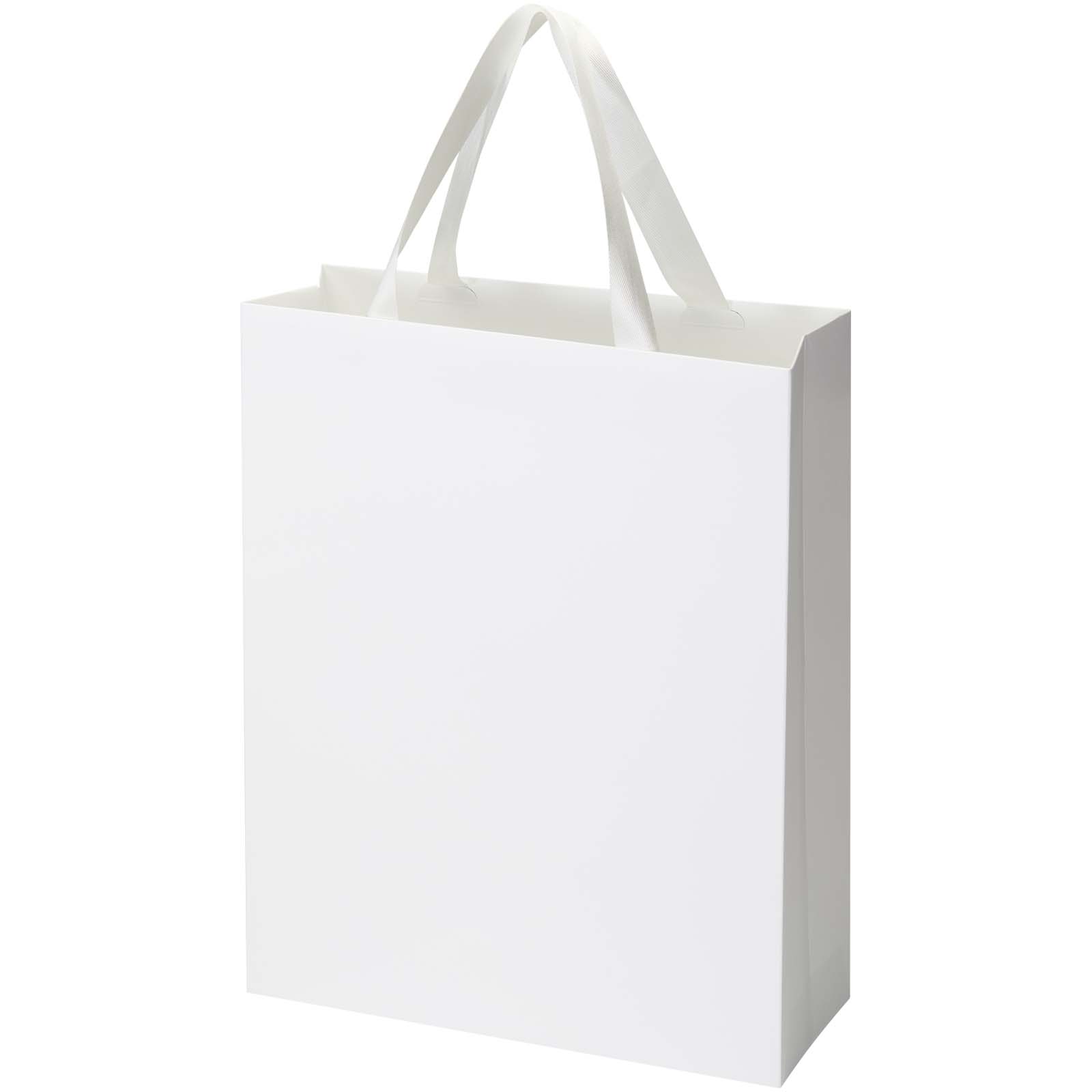 Borsa di carta da 230 g/m² con manici in nastro e laminazione opaca Smartfold - 31 x 12 x 39 cm
